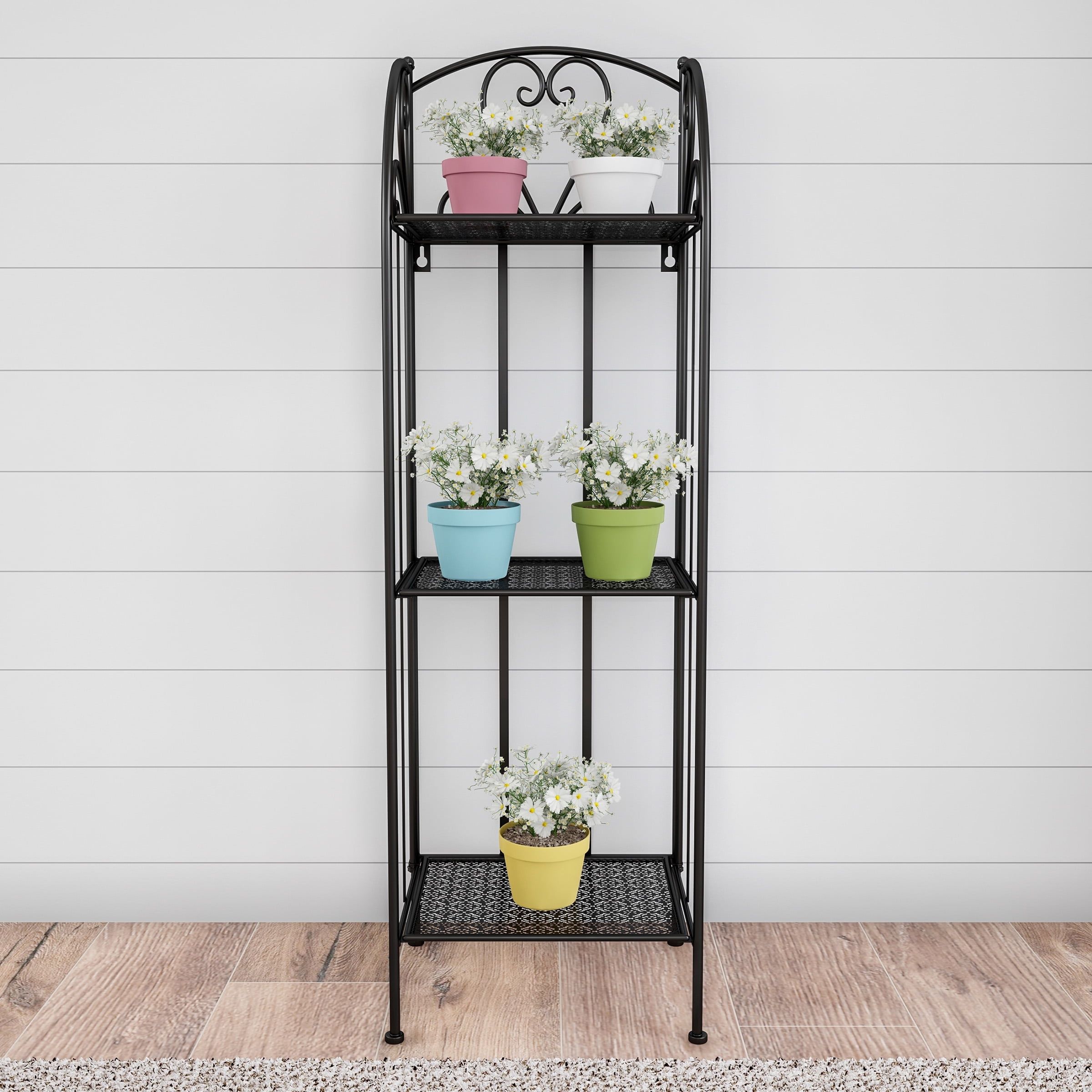 Black Metal 3-Tier Vertical Indoor/Outdoor Plant Stand