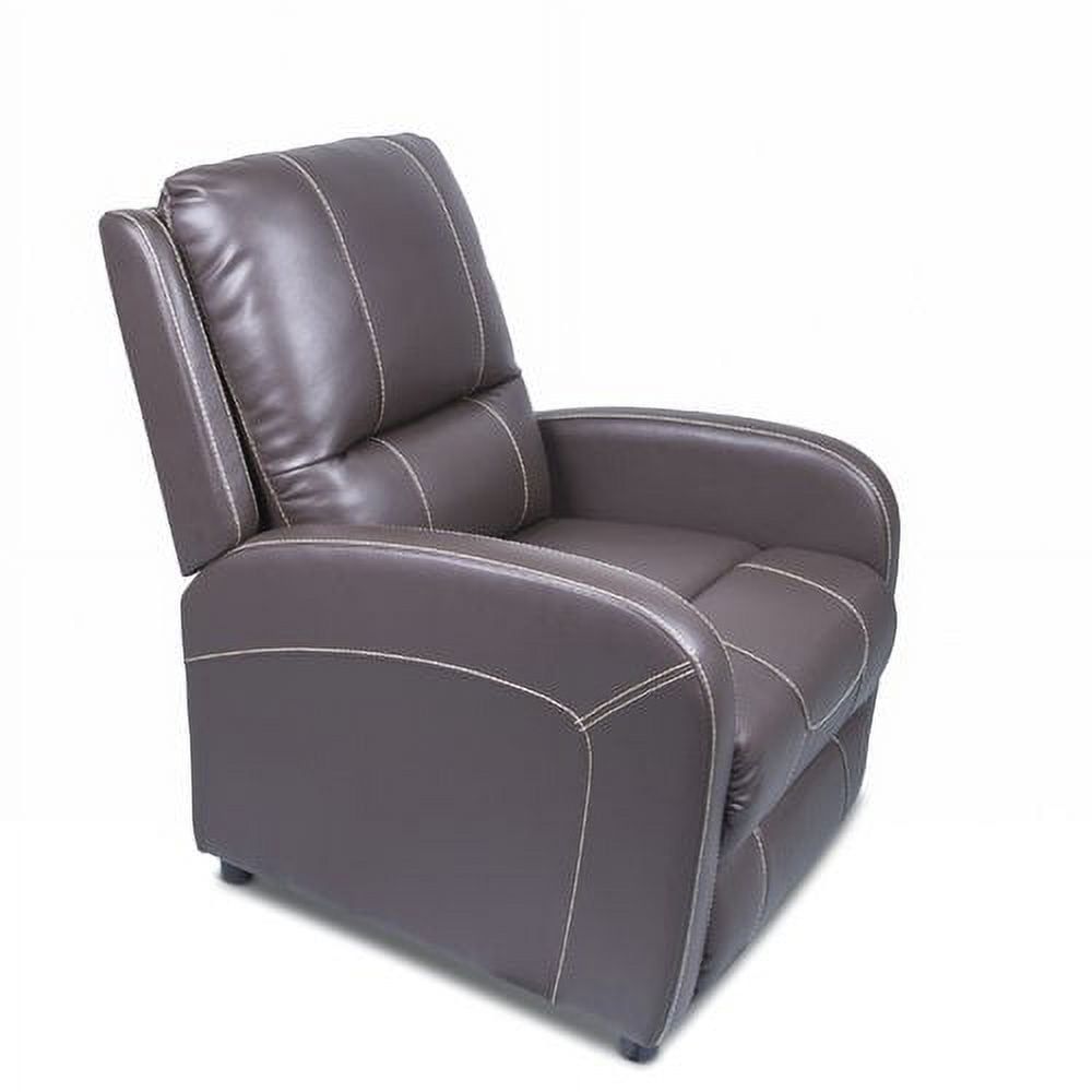 Majestic Chocolate Leather Swivel Recliner with Metal Frame