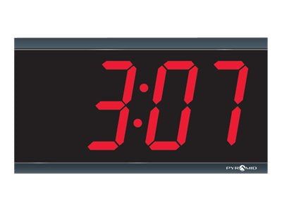 Rectangular Black LED Digital Clock with Red Display