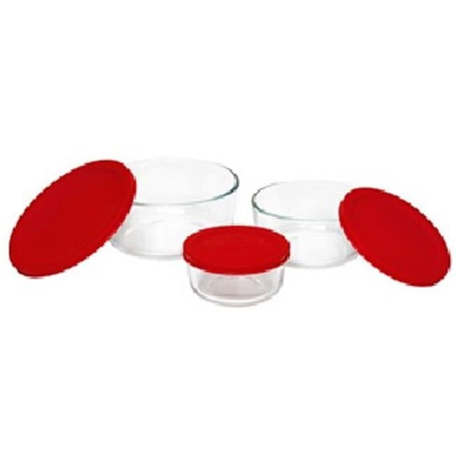 Radiant Red 3-Piece Glass Meal Prep Bowl Set with BPA-Free Lids