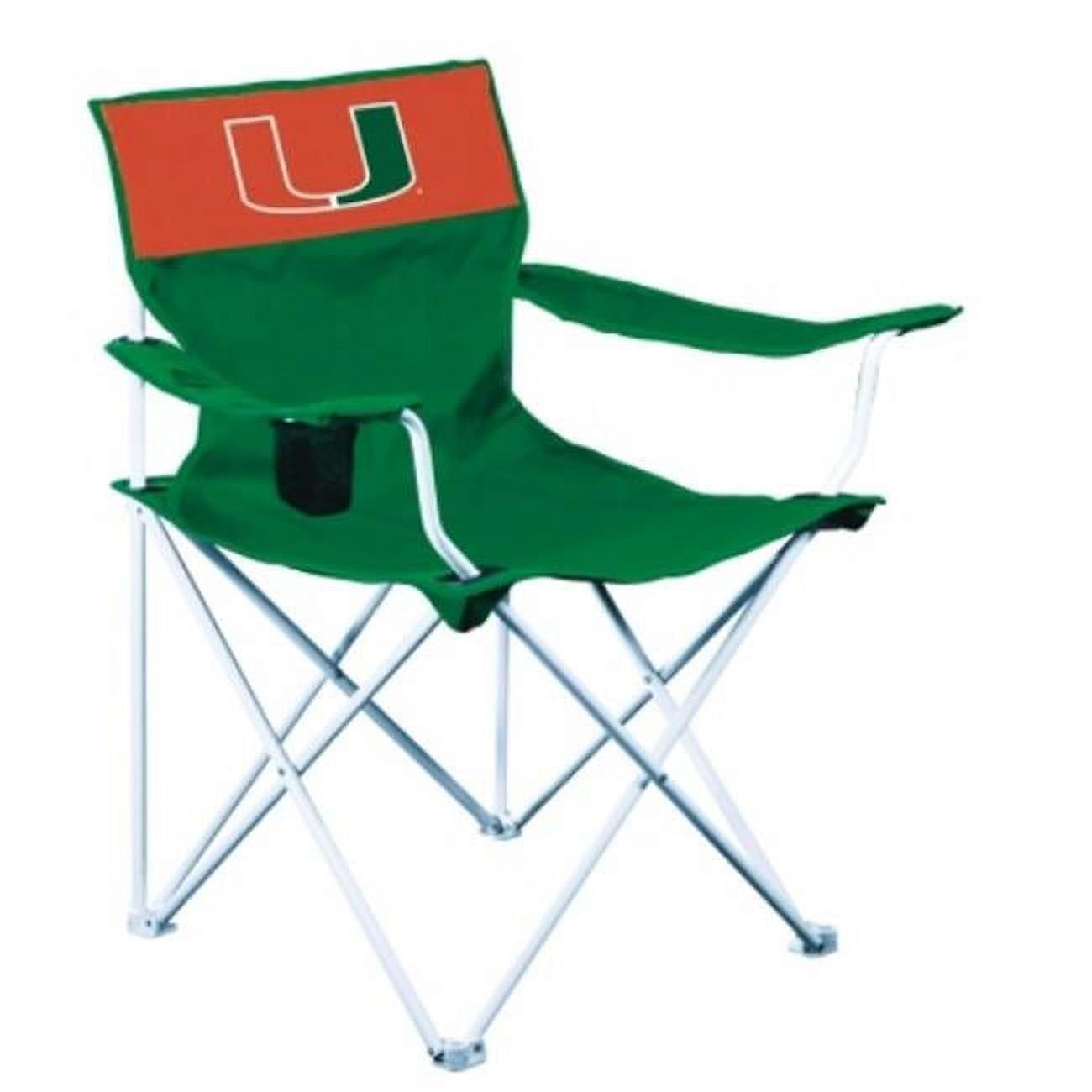 Green Mesh Adjustable Arm Camping Chair with Cup Holder