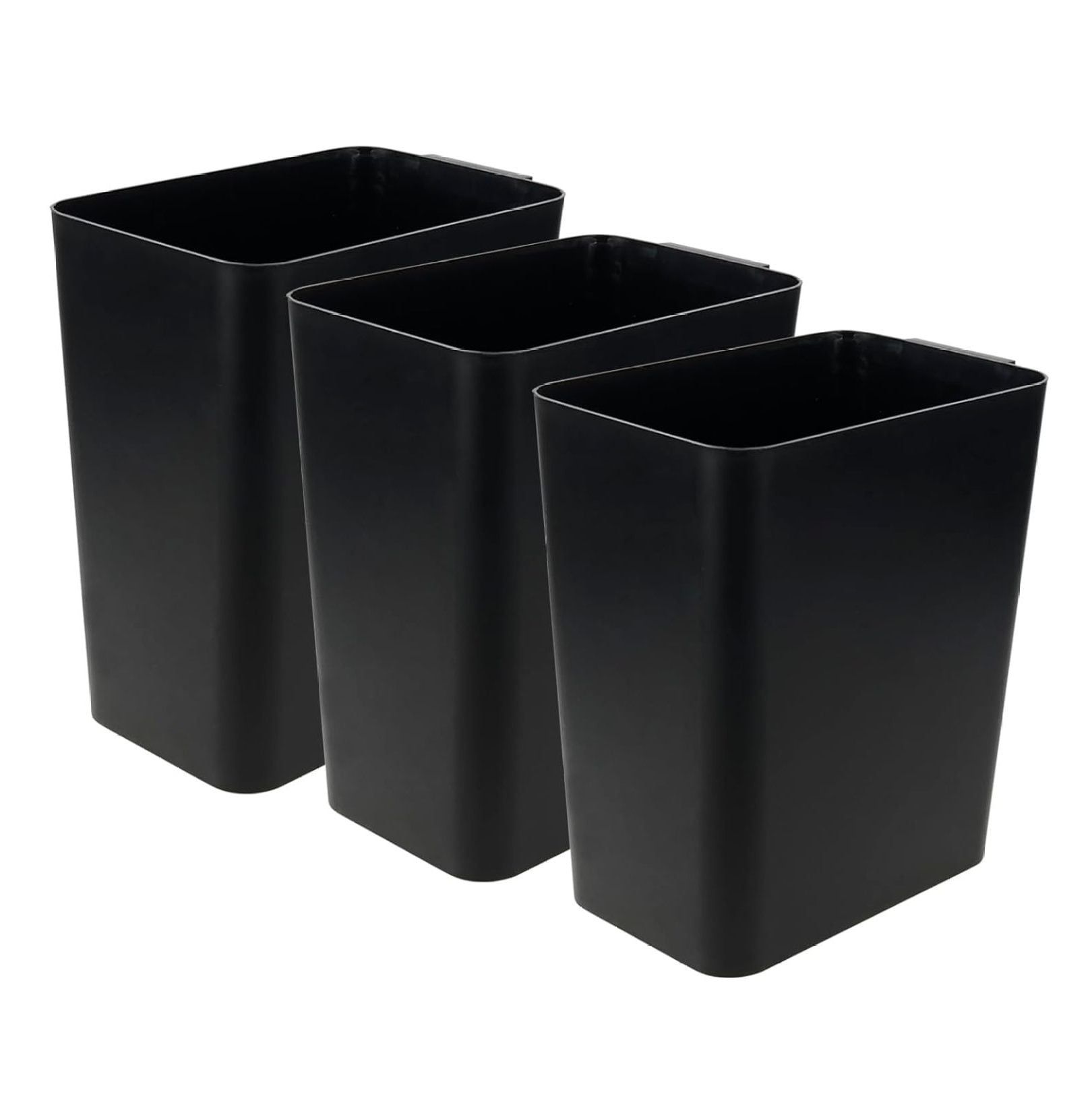 Black 4.5 Gallon Plastic Office Trash Can Set