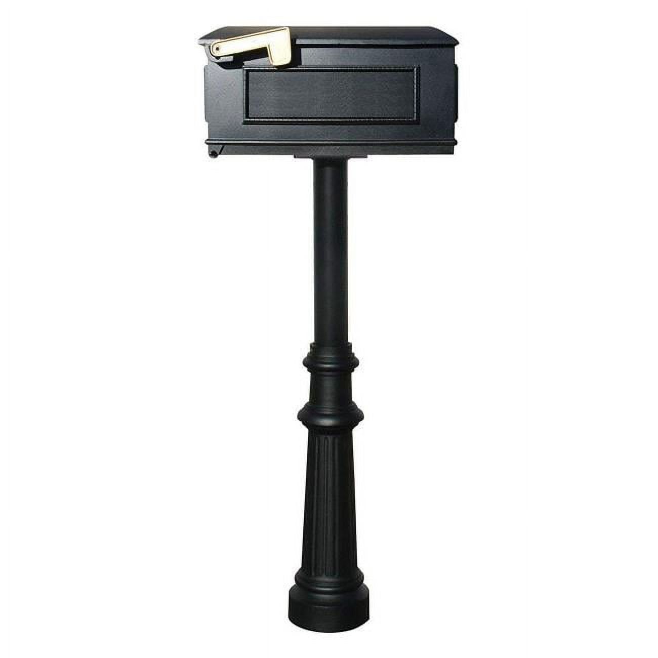 Hanford Black Aluminum Twin Mailbox Post with Ornate Base