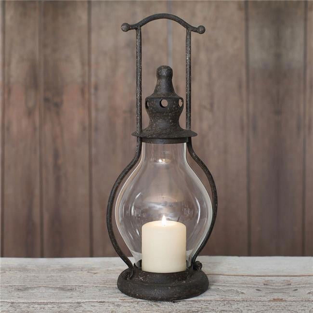 Antiqued Brass Mason Jar 9.5" Hanging Candle Lantern