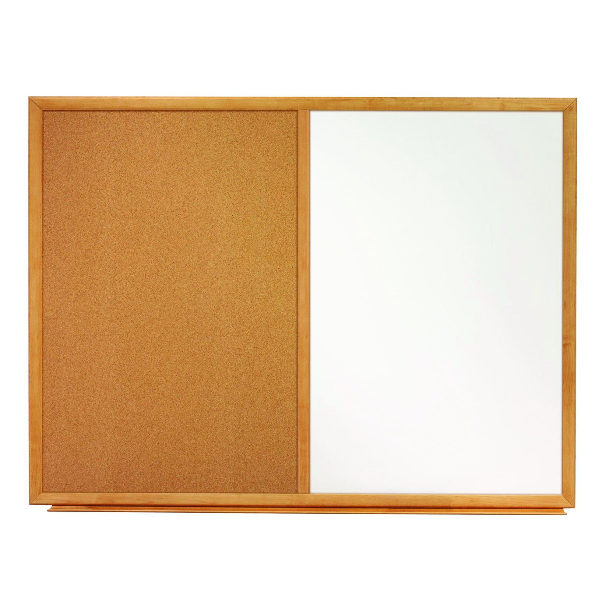 Oak Frame 36" x 24" Whiteboard and Cork Combo Board