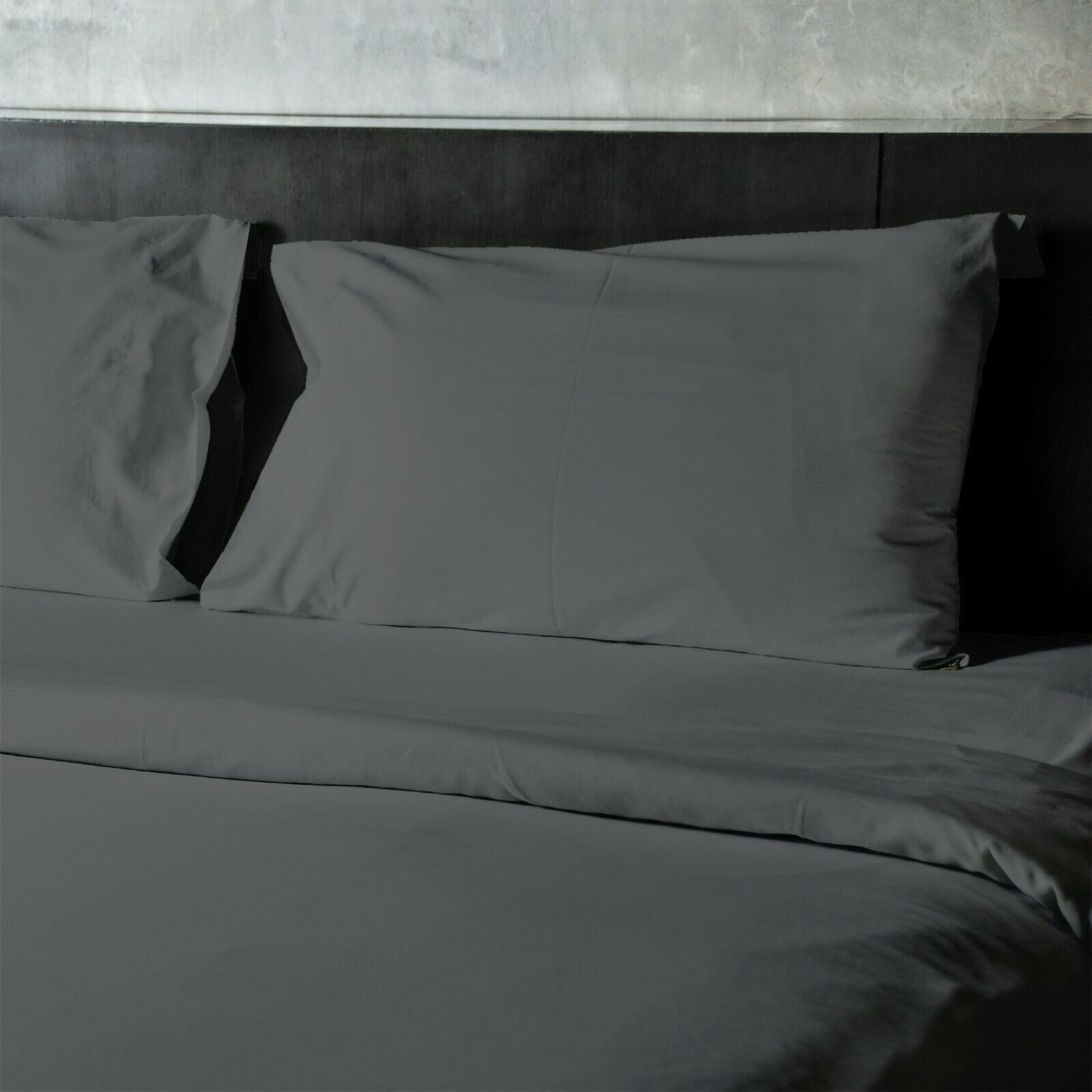 Queen Gray Satin Microfiber Deep Pocket Bedding Set