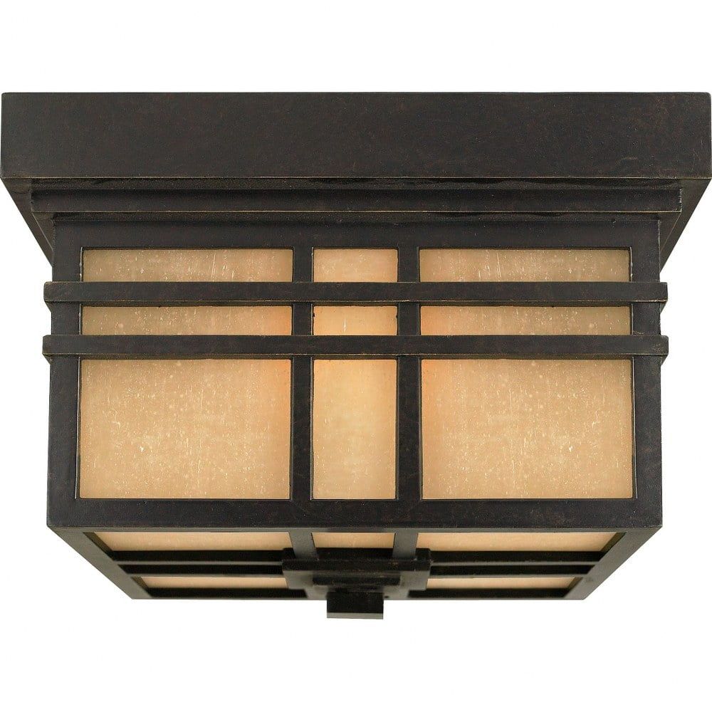 Imperial Bronze 11.5'' Outdoor Flush Mount with Linen Glass