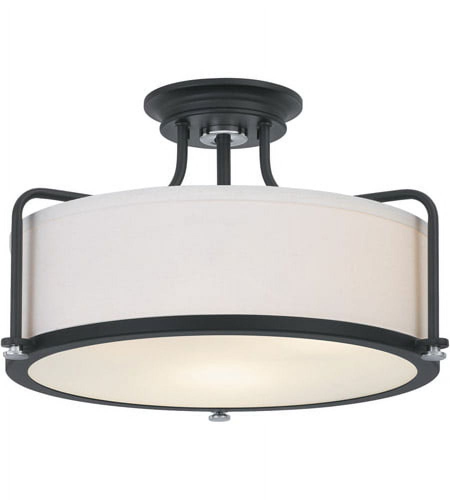 Earth Black Drum Semi-Flush Mount Ceiling Light