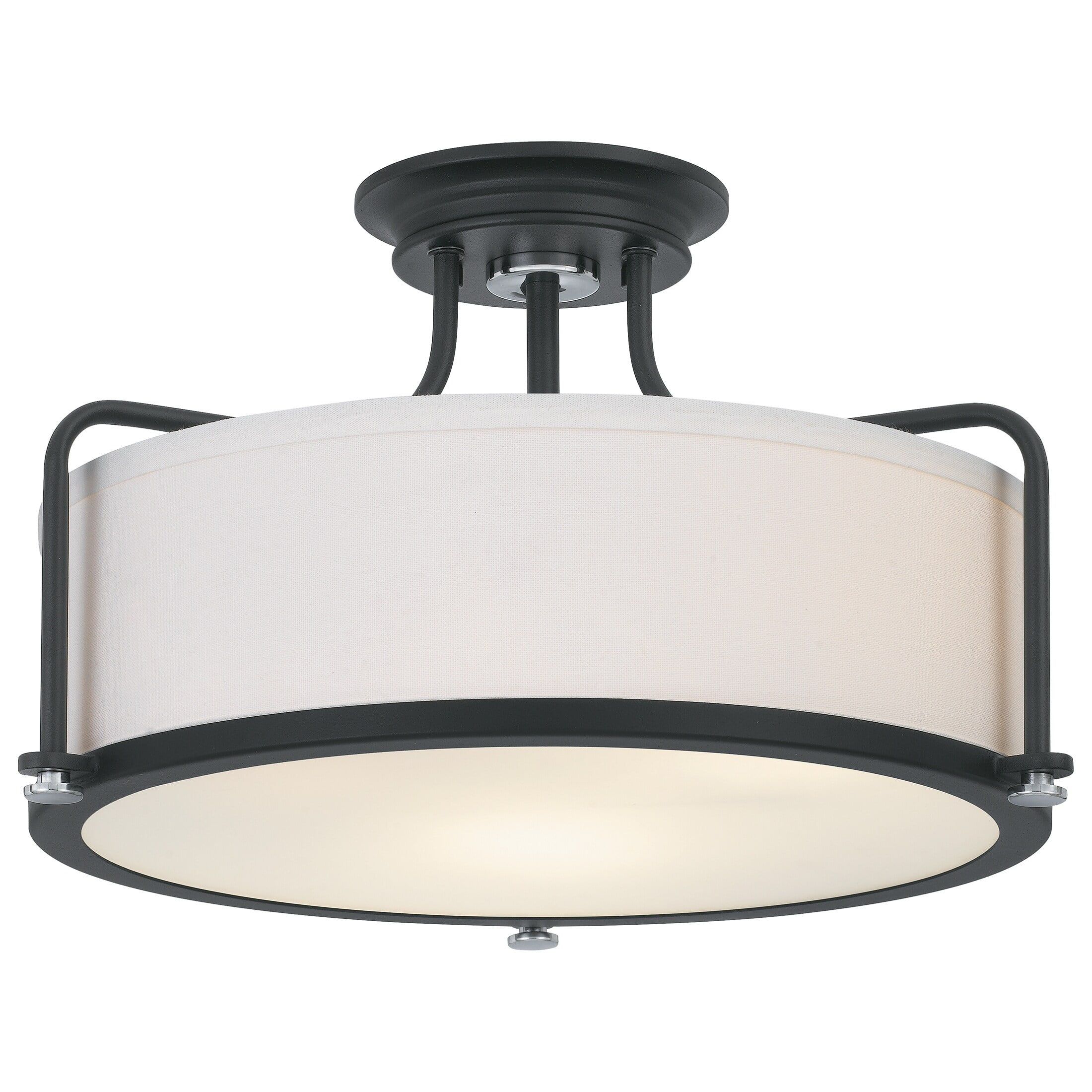 Earth Black Drum Semi-Flush Mount Ceiling Light