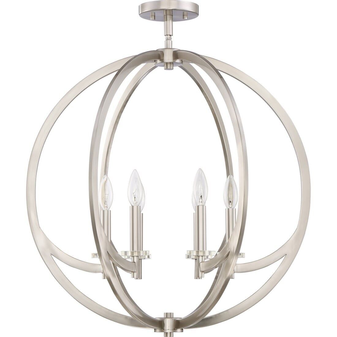 Orion 24" Brushed Nickel Glass Globe Pendant Light