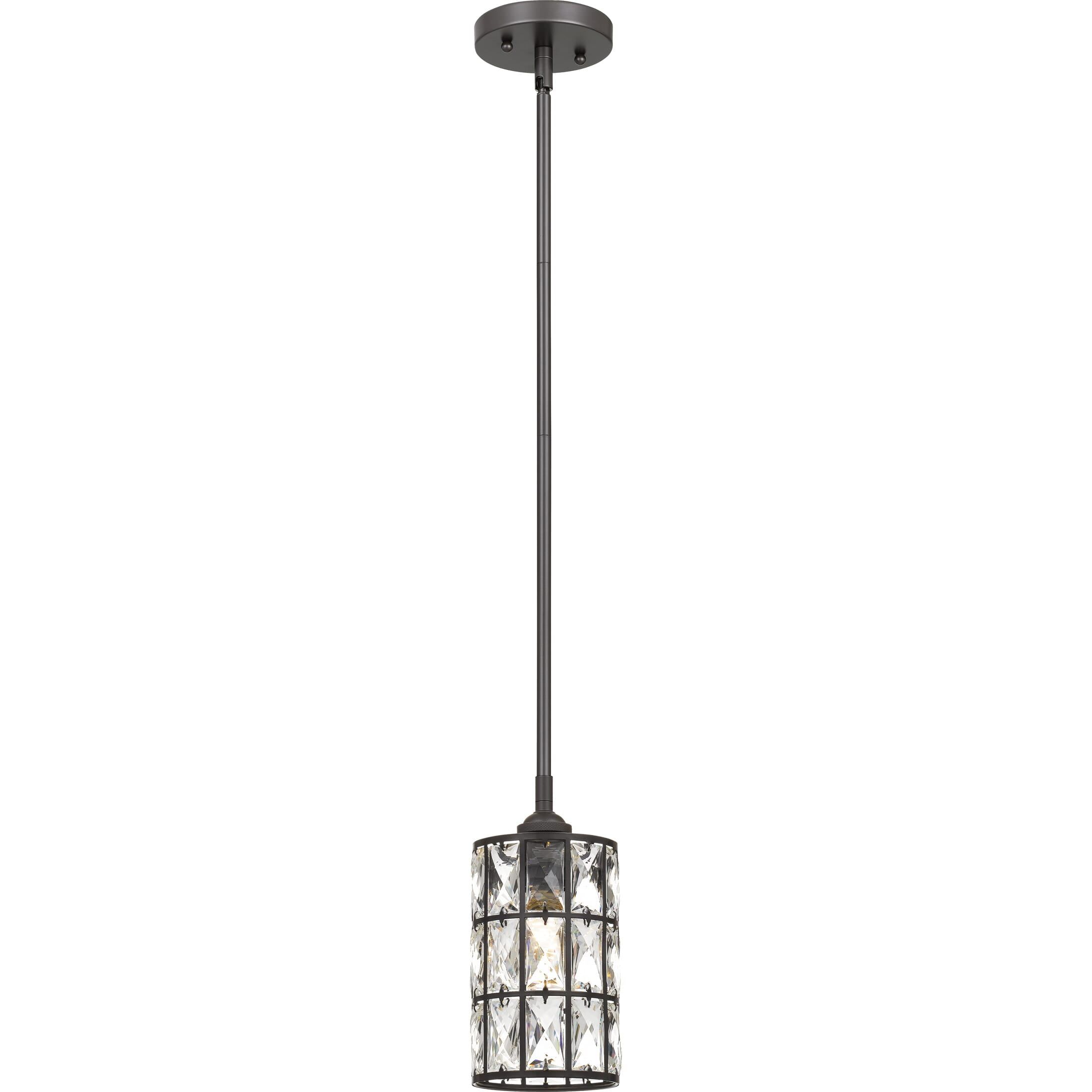 Oliver 5" Bronze and Crystal Mini Pendant Light