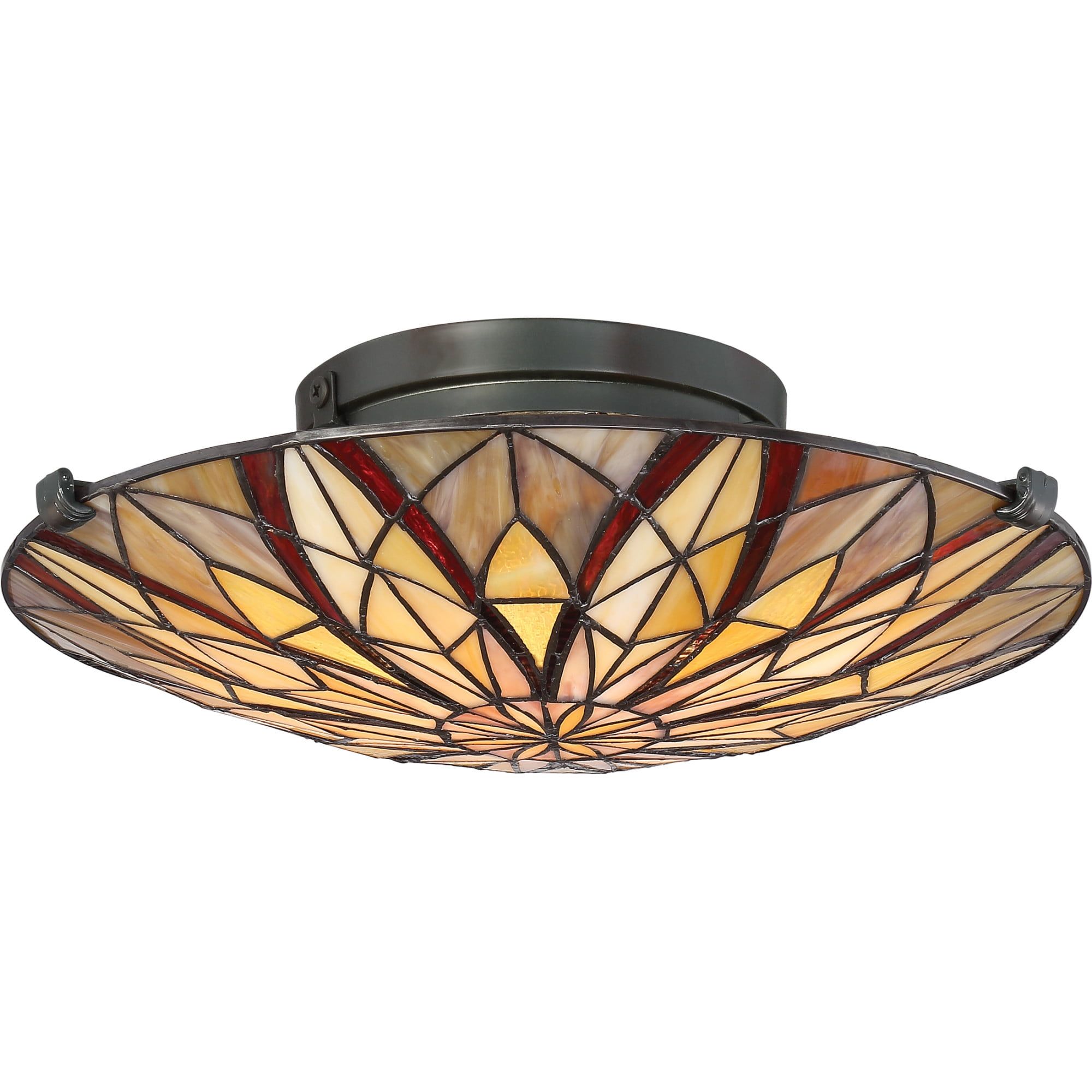 Valiant Bronze Tiffany Glass 16'' Flush Mount Ceiling Light