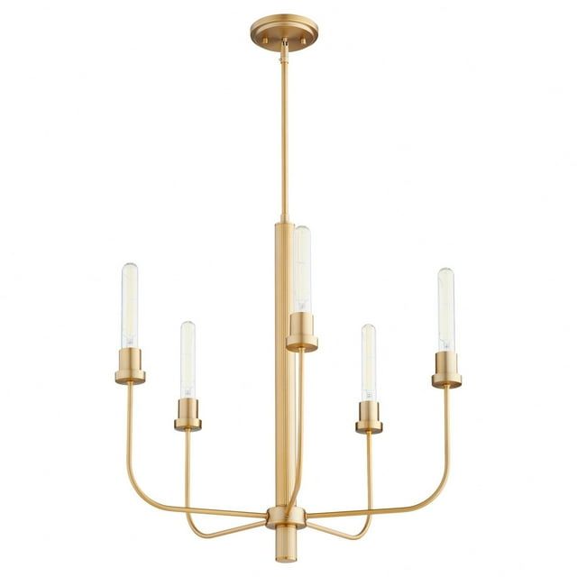 Sheridan 24.5" Aged Brass 5-Light Chandelier