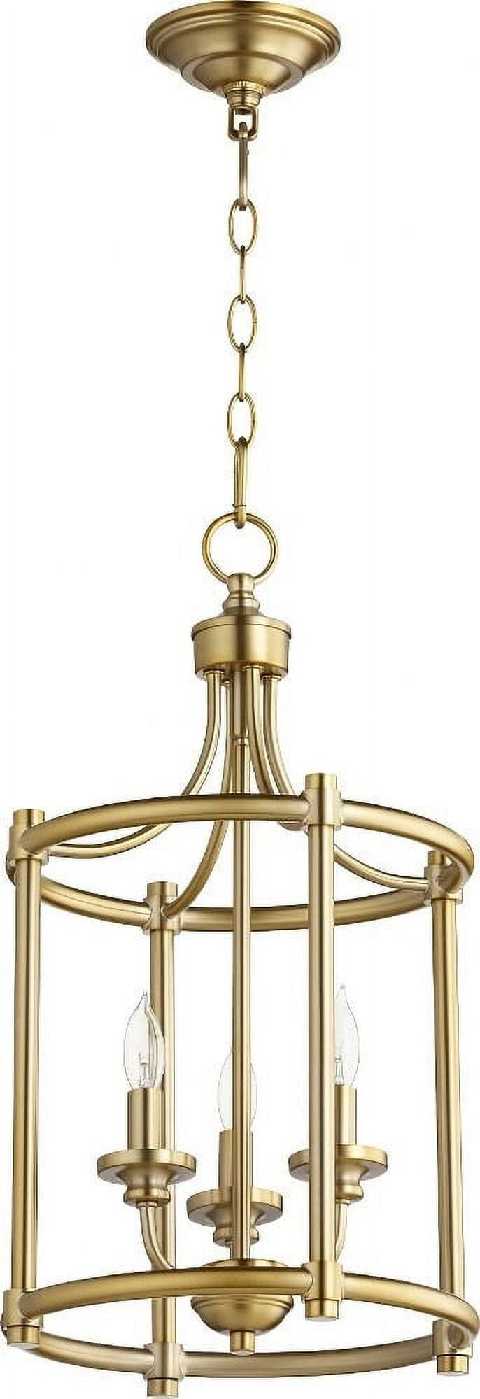 Elegant Aged Brass 3-Light Taper Candle Chandelier with Crystal Accents