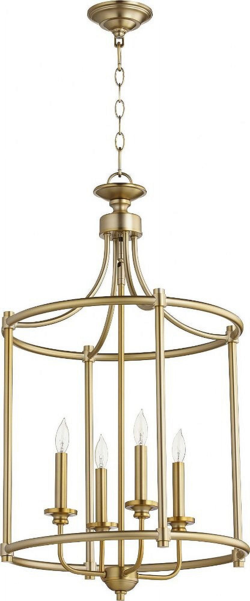 Aged Brass 4-Light Candelabra Mini Chandelier