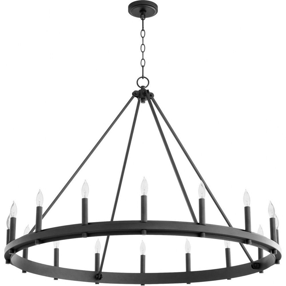 Noir Black Industrial Farmhouse 16-Light Candle Chandelier