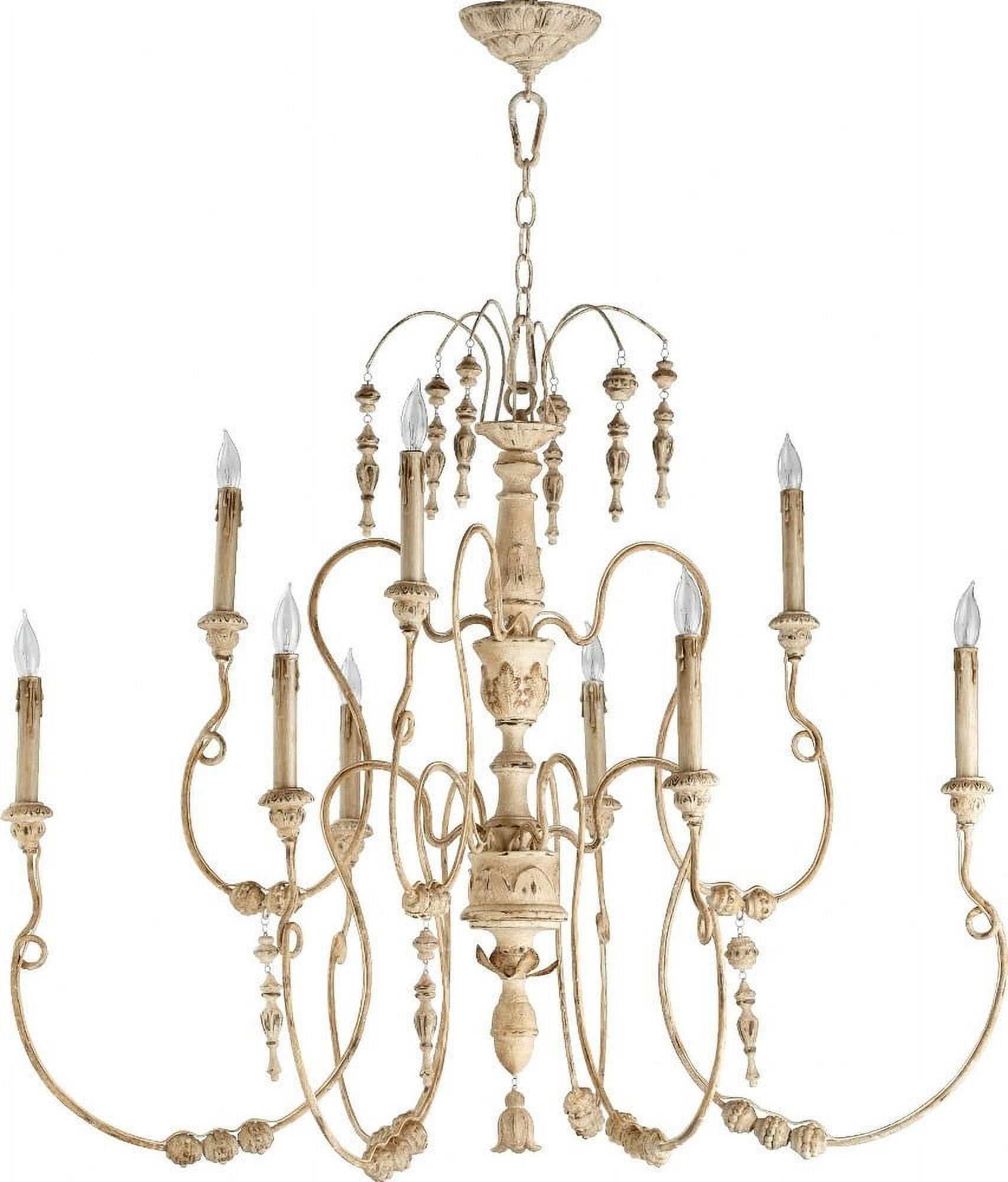 Persian White 9-Light Candelabra Chandelier