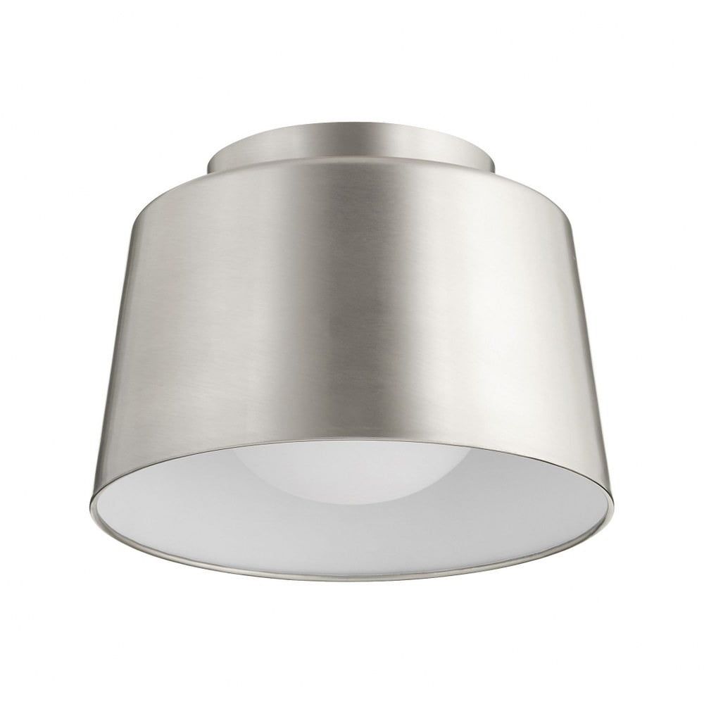 Satin Nickel Glass 10.5" Flush Mount Ceiling Light