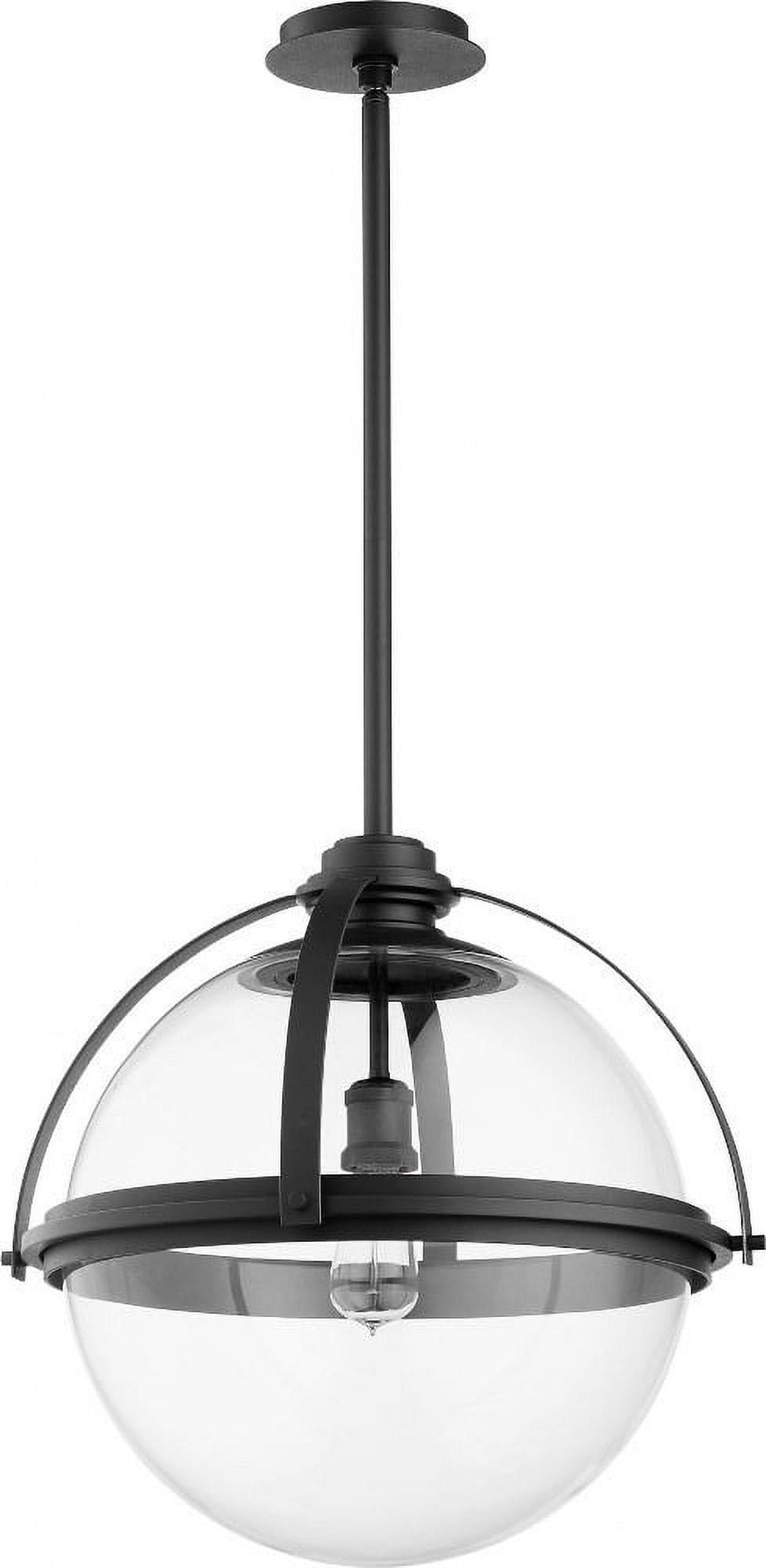 Noir Glass Globe Pendant Light with Black Finish