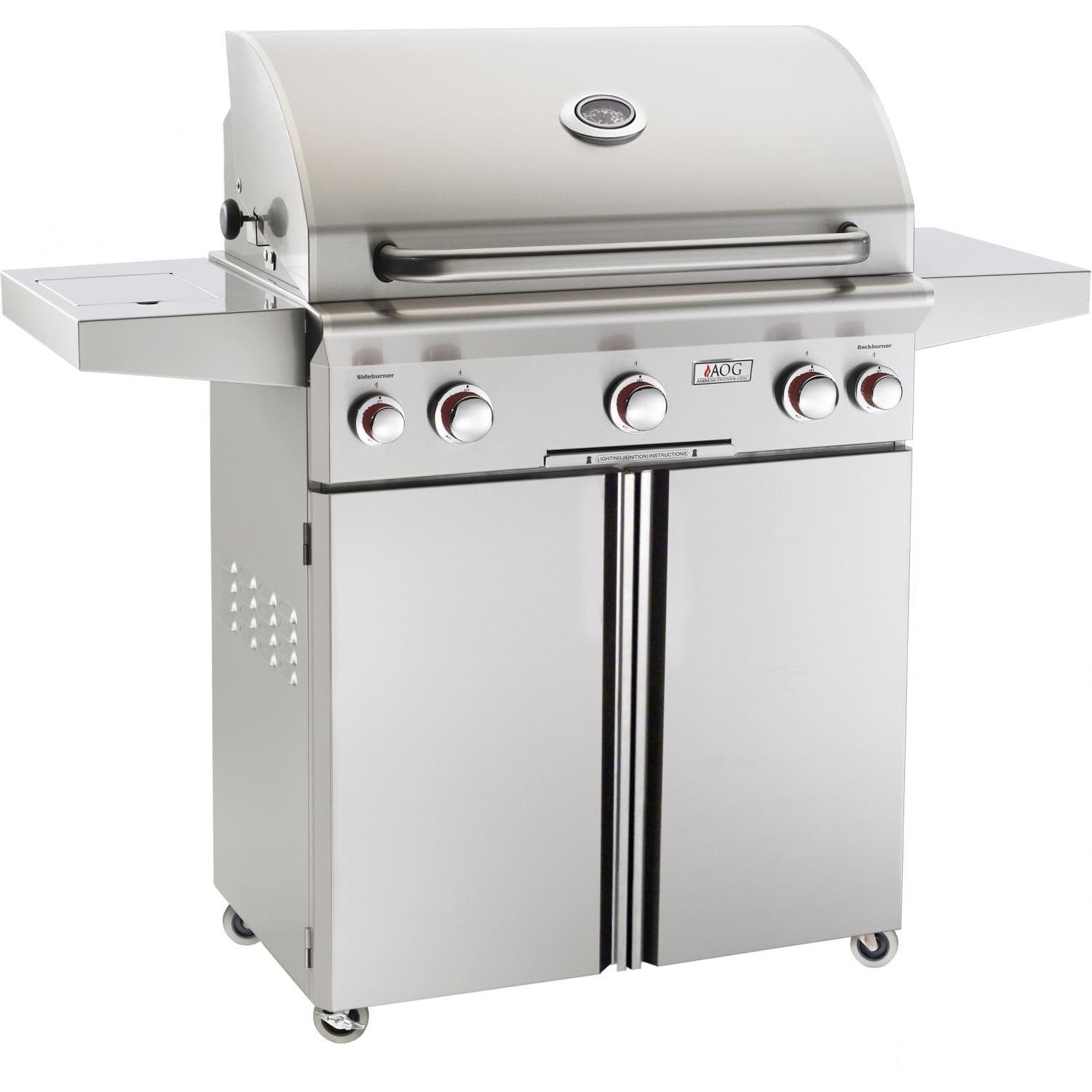 30-Inch Stainless Steel Propane Gas Grill with Rotisserie and Side Burner