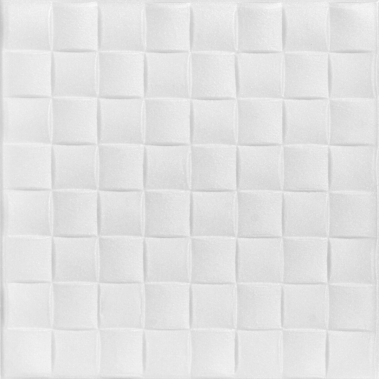 Plain White Faux Tin Basket Weave Glue-Up Ceiling Tiles, 2x2 ft