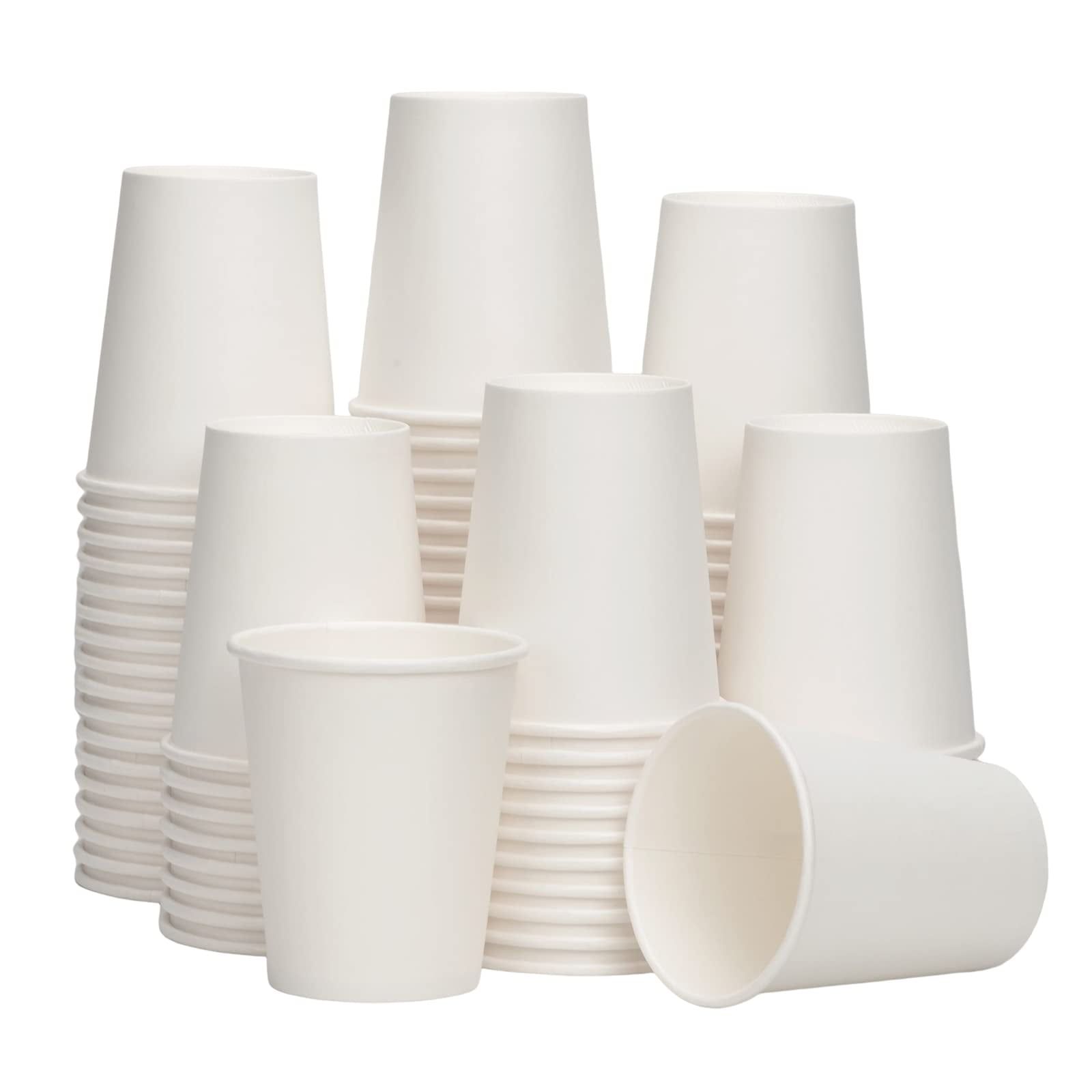 White 8 Oz Disposable Paper Coffee Cups, 300 Pack