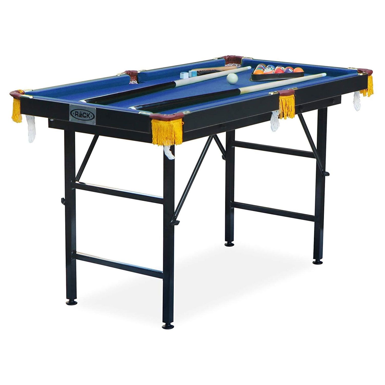 Leo 4-Foot Folding Blue Billiard Pool Table Set