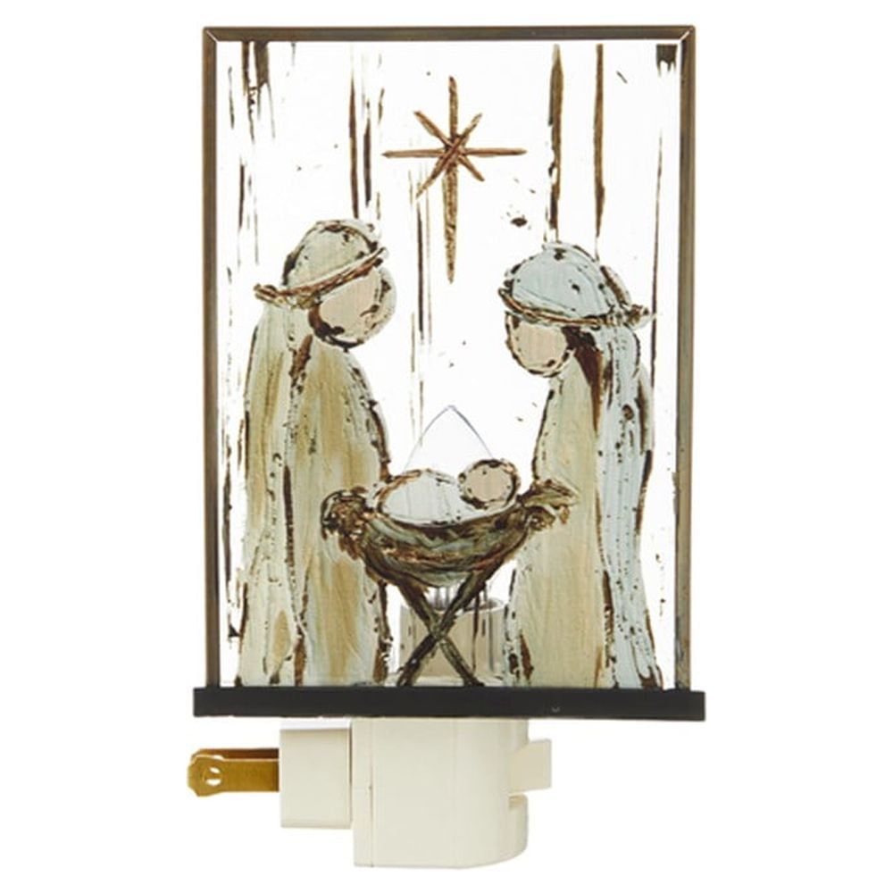 Distressed Acrylic Holy Family Christmas Night Light