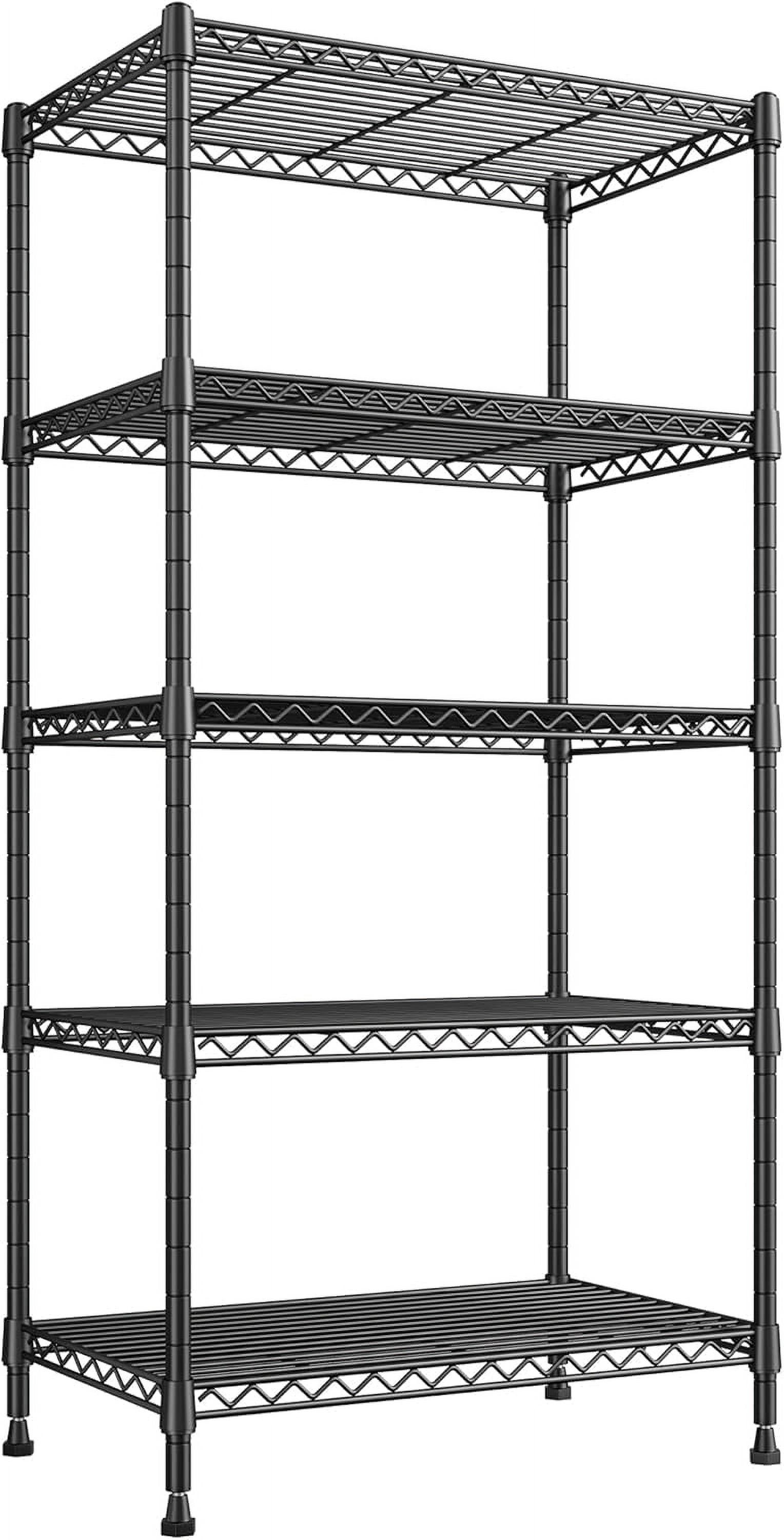 REIBII 75'' Black Heavy Duty 6-Tier Metal Storage Shelving Unit