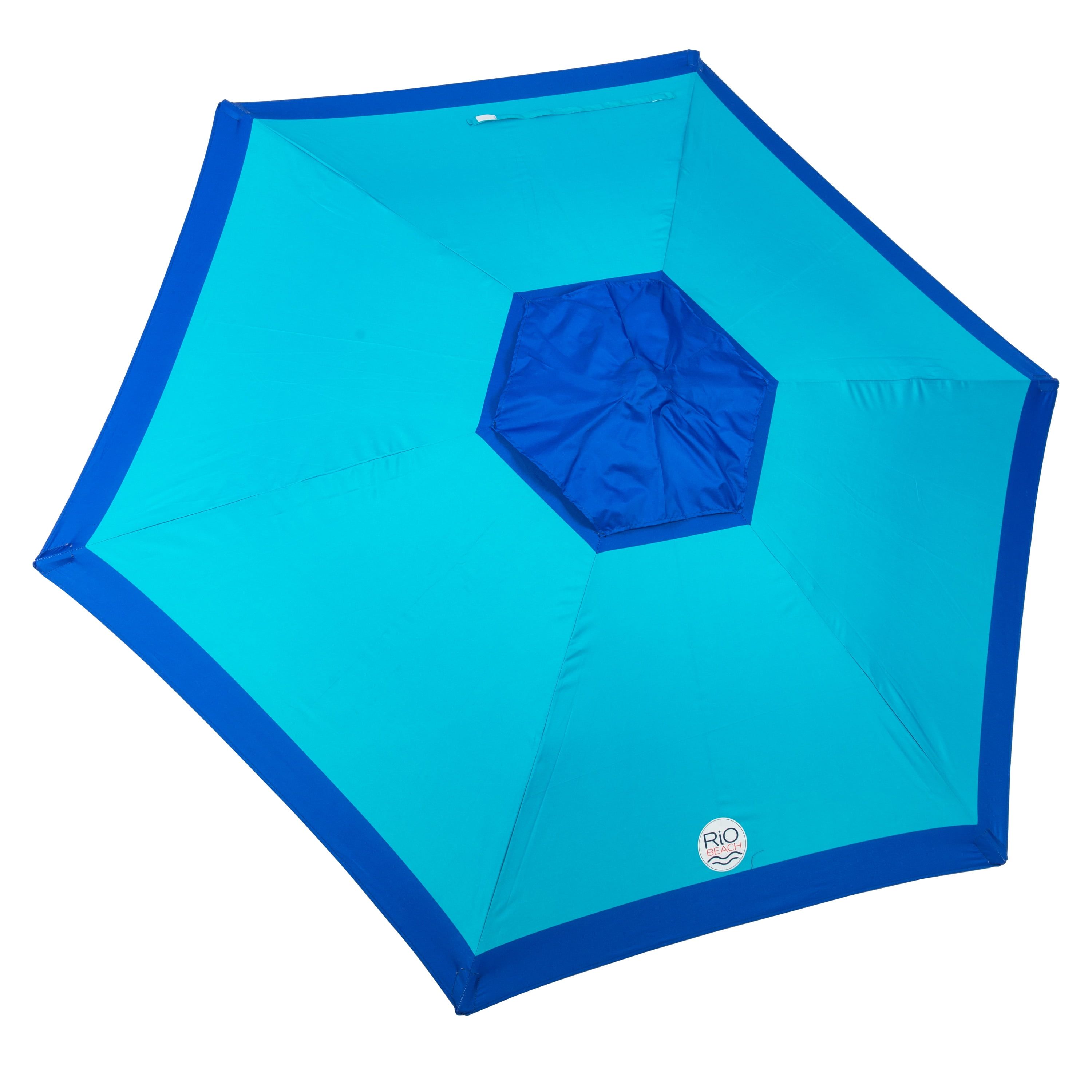 Rio Beach 7 ft. Blue and Turquoise Market Umbrella with Anchor