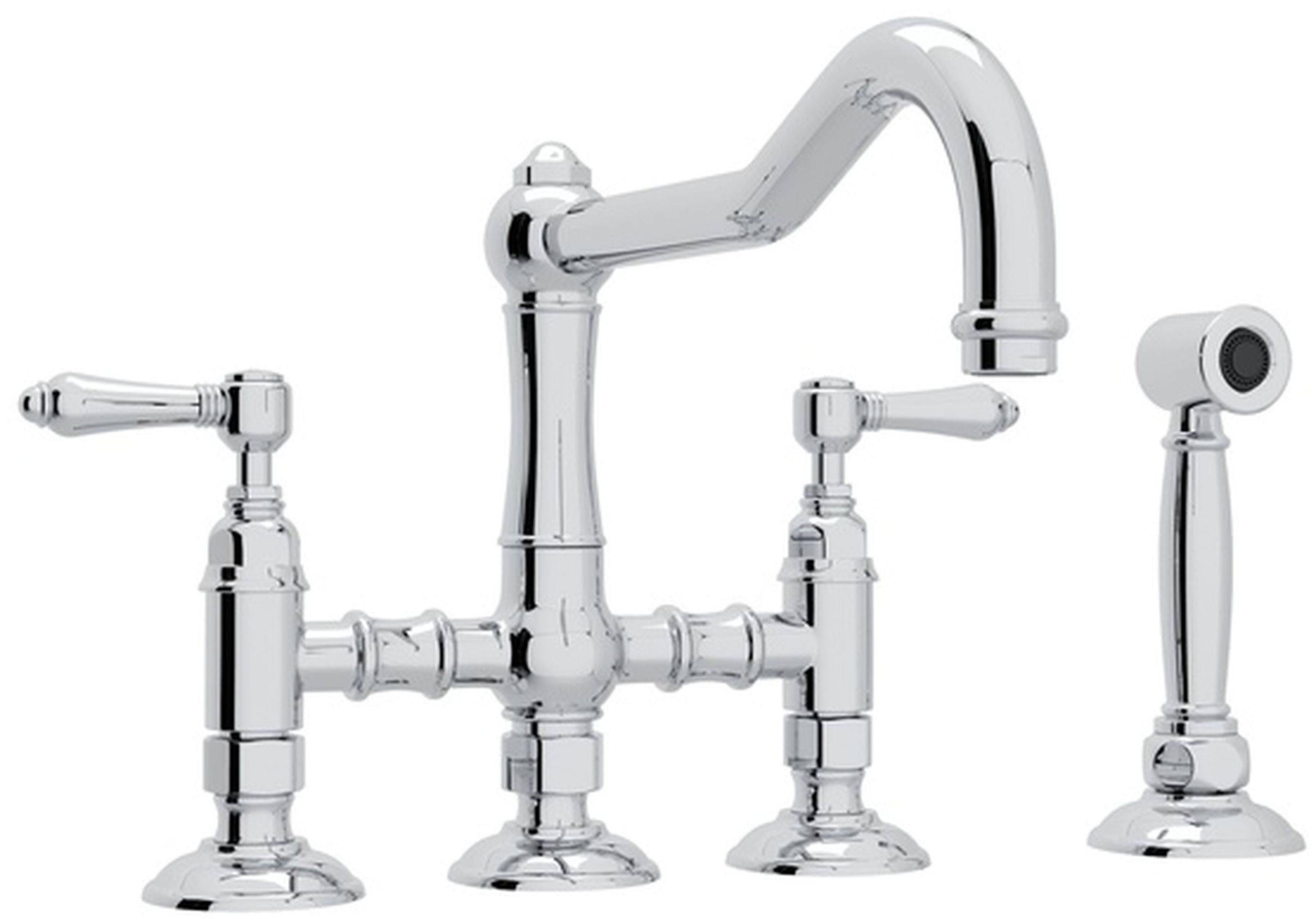 Elegant Italian 9" Polished Chrome Kitchen Faucet with Sidespray