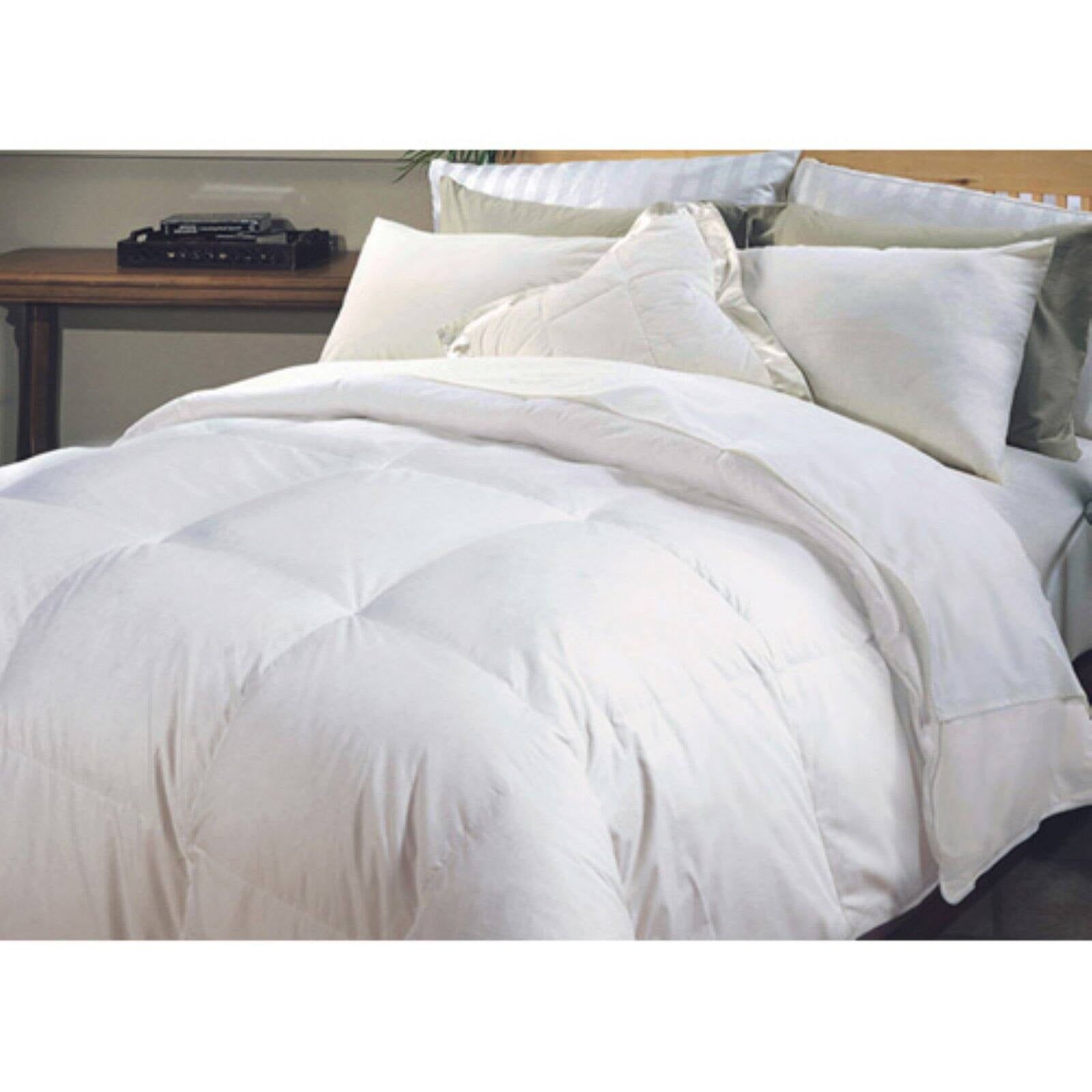 Hungarian White Goose Down Queen Comforter with Cotton Cover