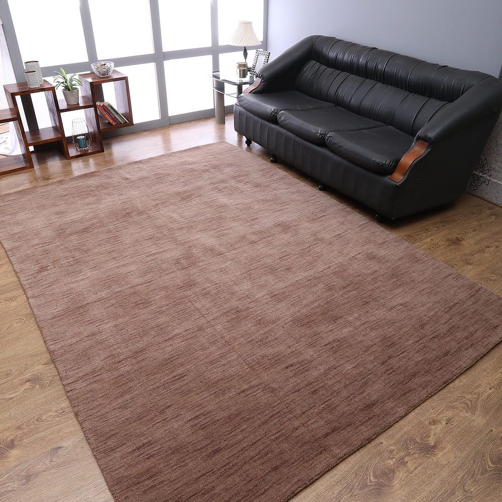 Elysian Fields Hand-Knotted Light Brown Wool Area Rug 5'x8'