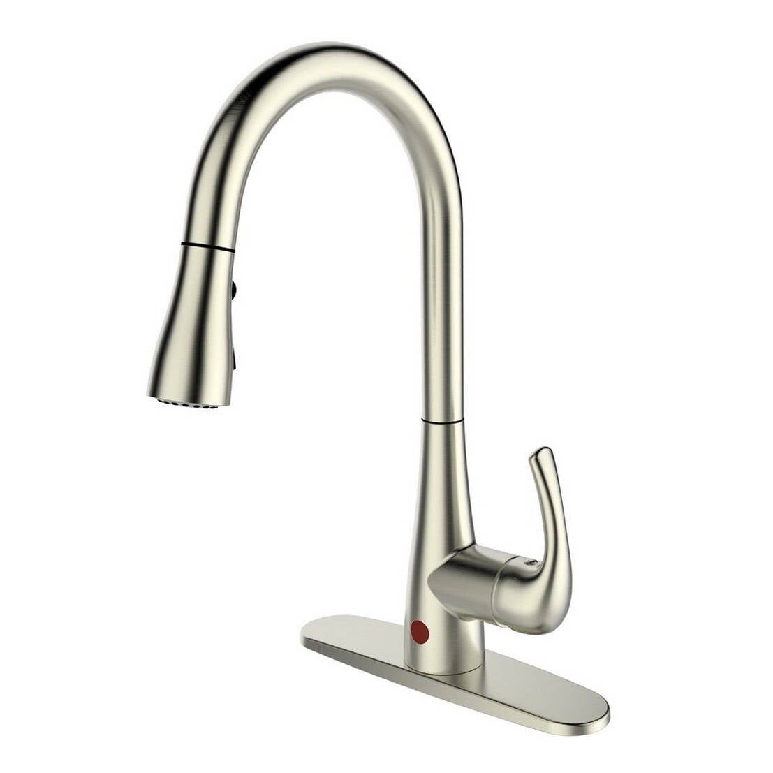 Brushed Nickel Single Handle Pull-Down Kitchen Faucet with Spray