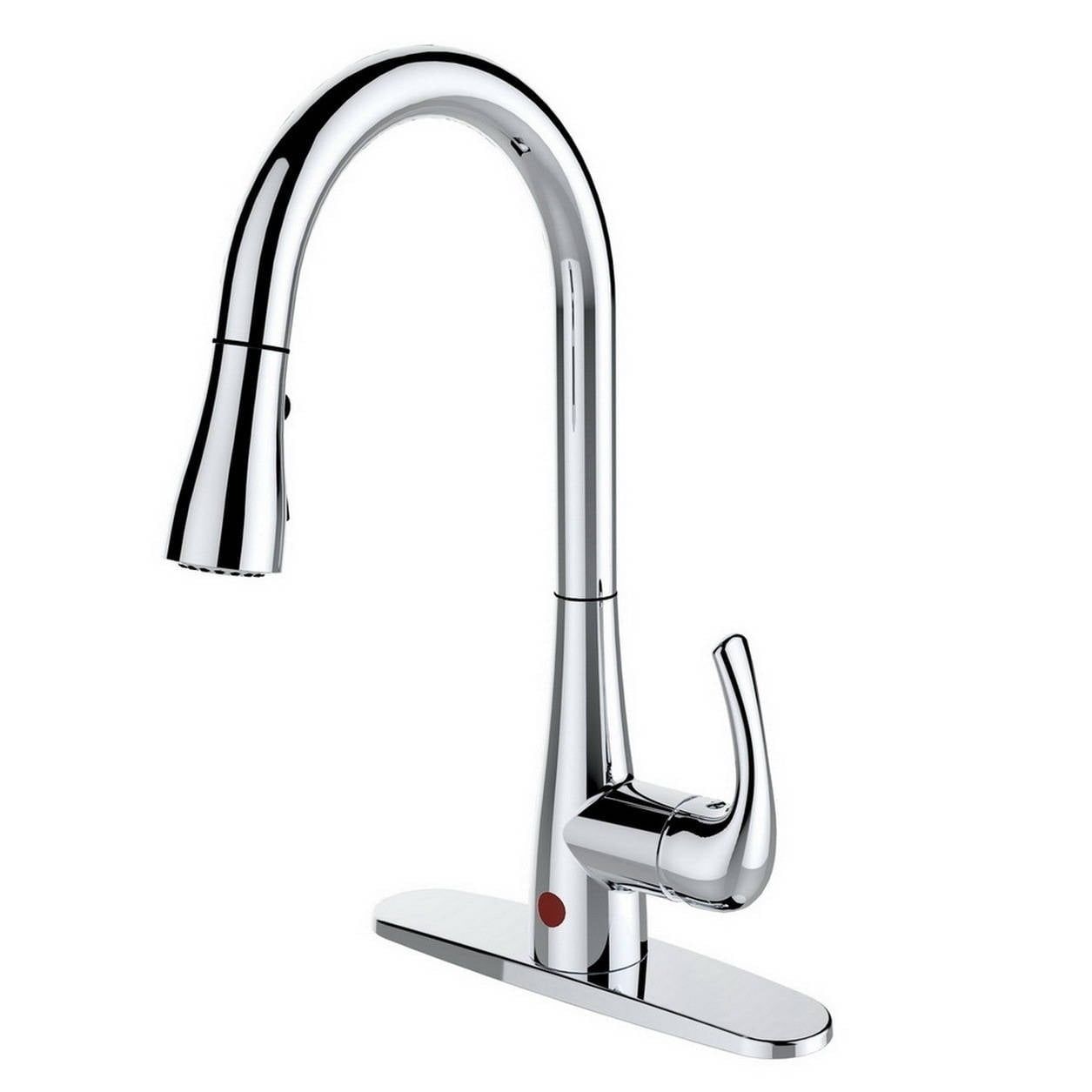 Chrome Single-Handle Pull-Down Sprayer Kitchen Faucet