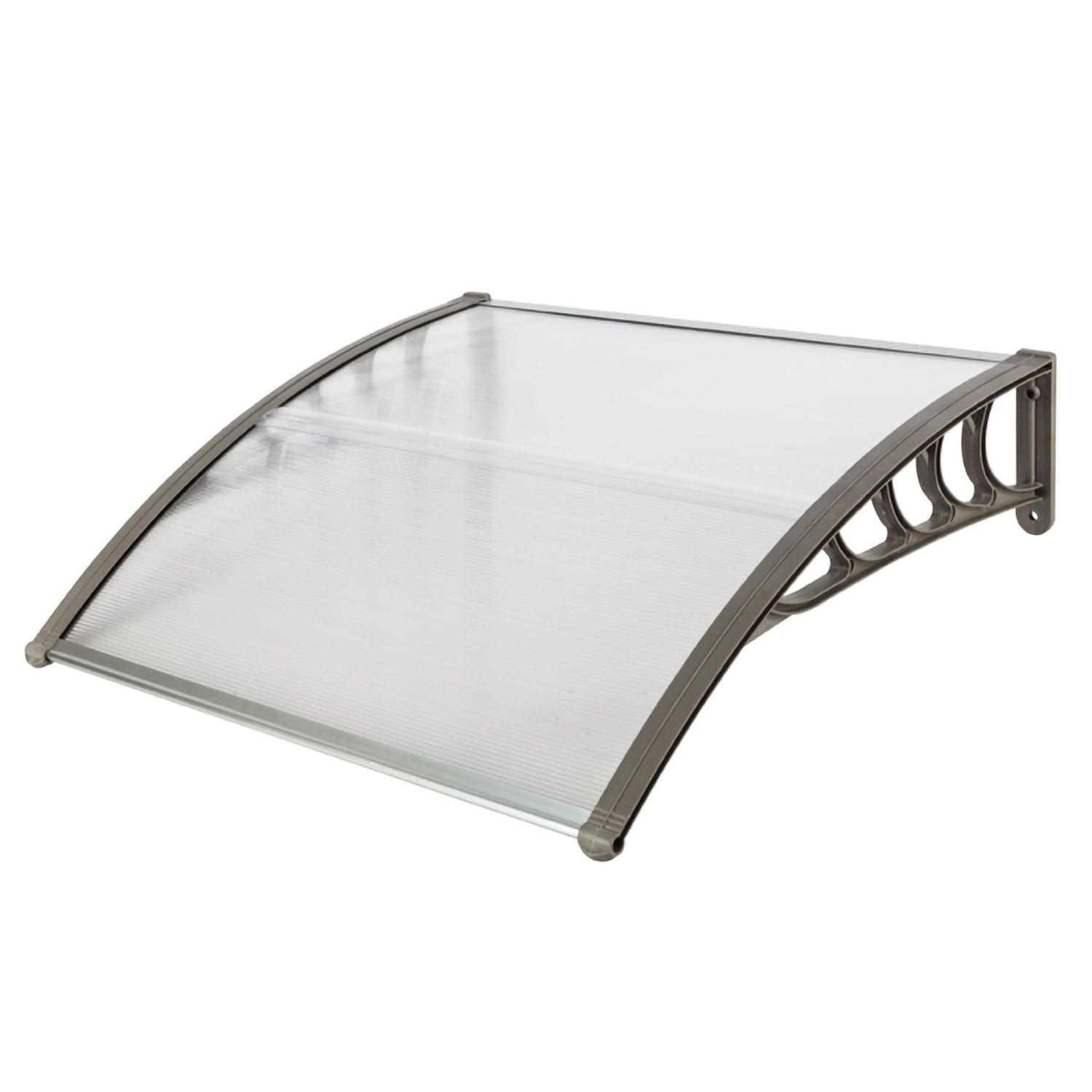 Modern Clear Polycarbonate Window Door Canopy with Gray Bracket