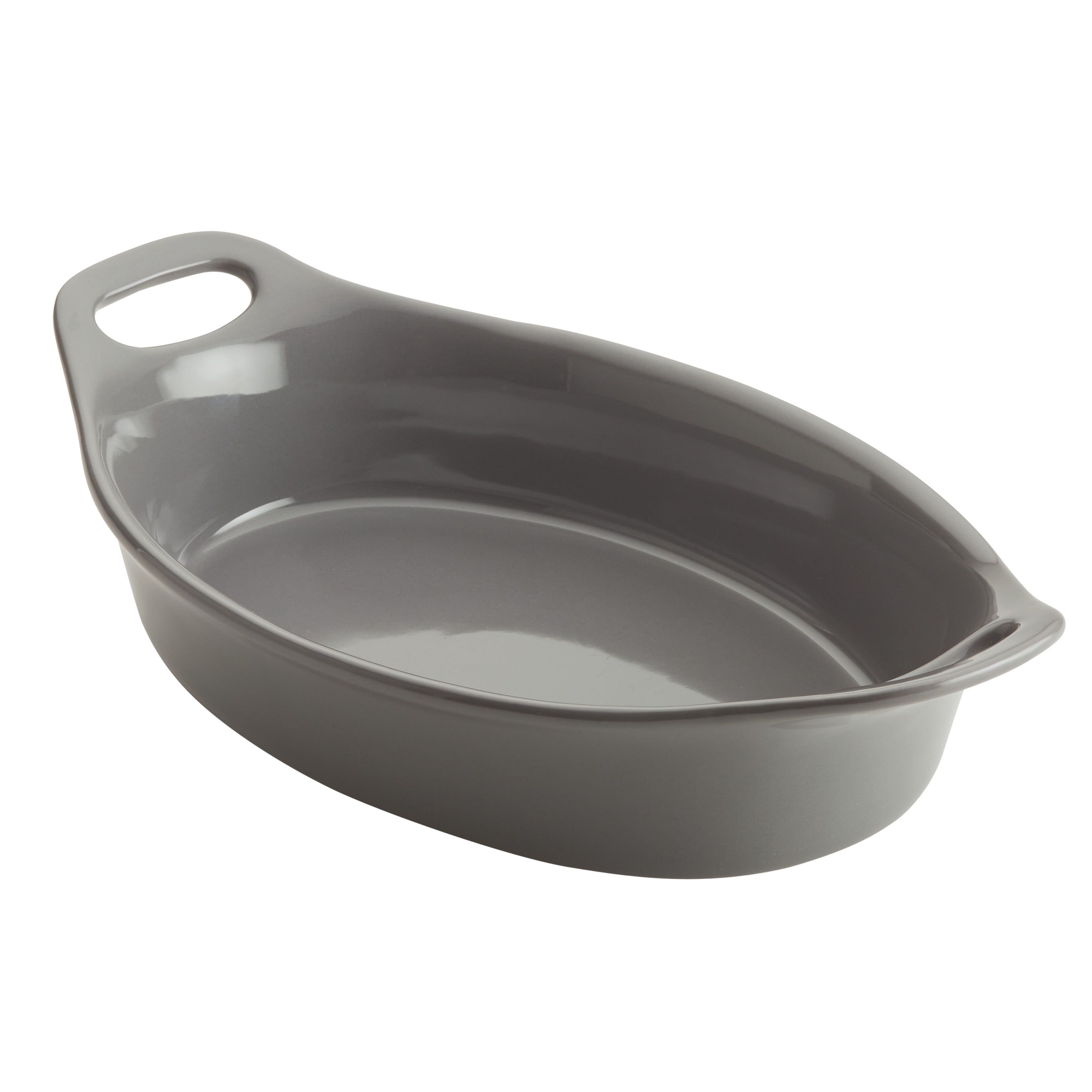 Gray Ceramic 1.5-Quart Oval Baker Dish