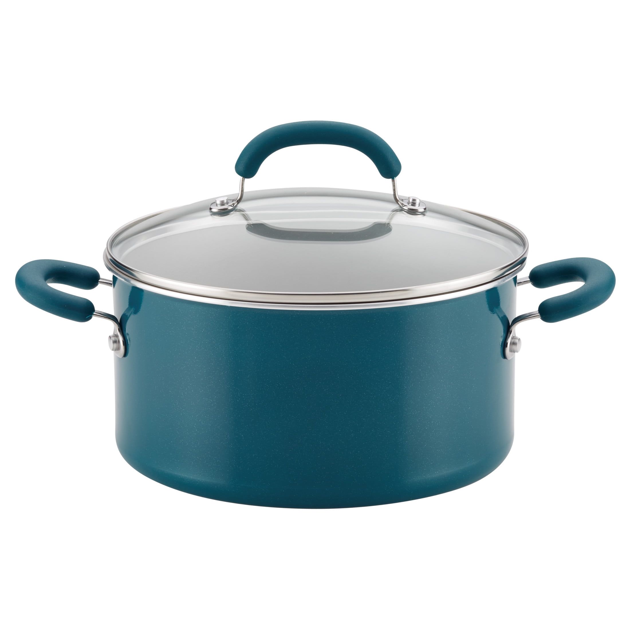 Teal Shimmer Aluminum Nonstick 6-Quart Stockpot with Lid