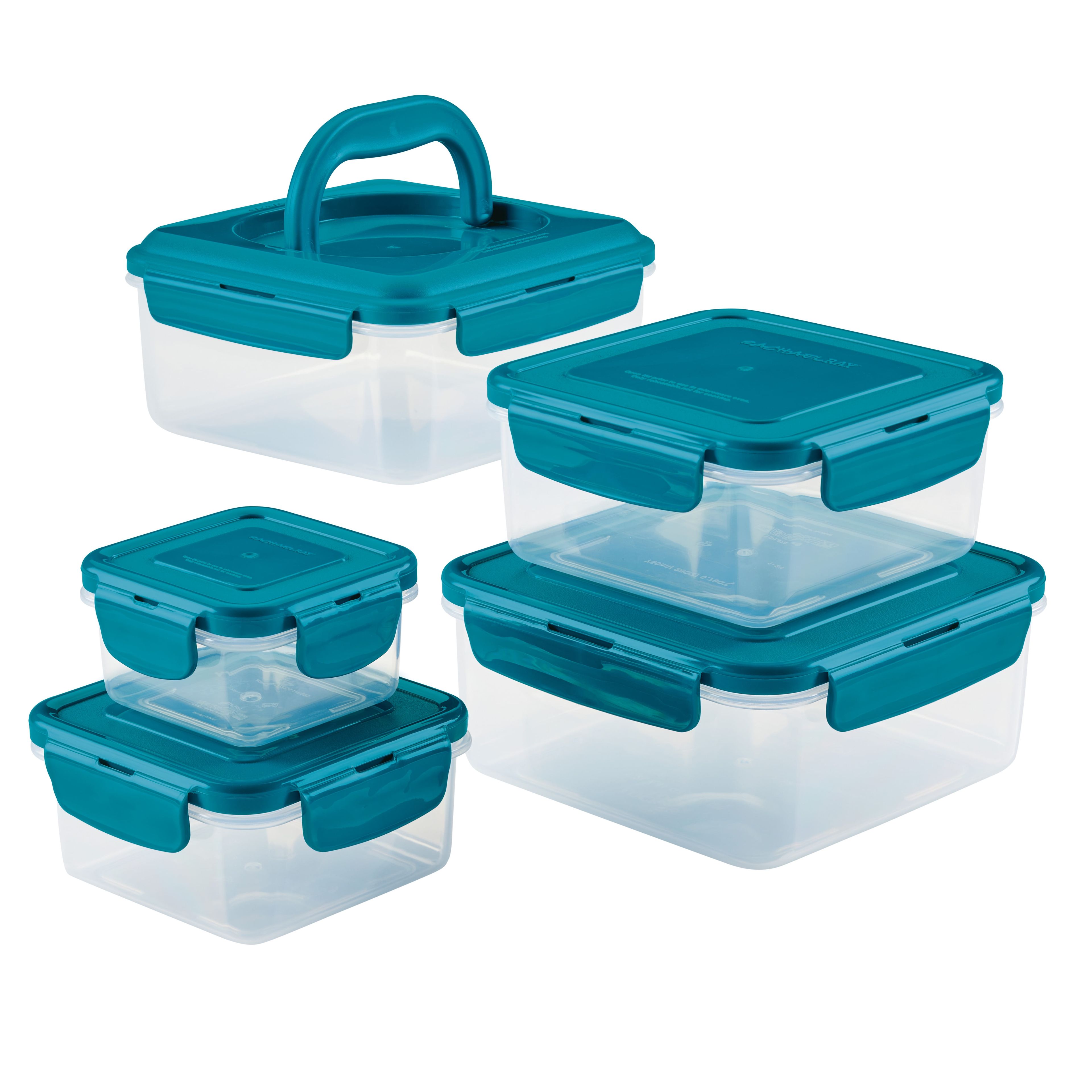 Teal BPA-Free Nestable Square Food Storage Container Set