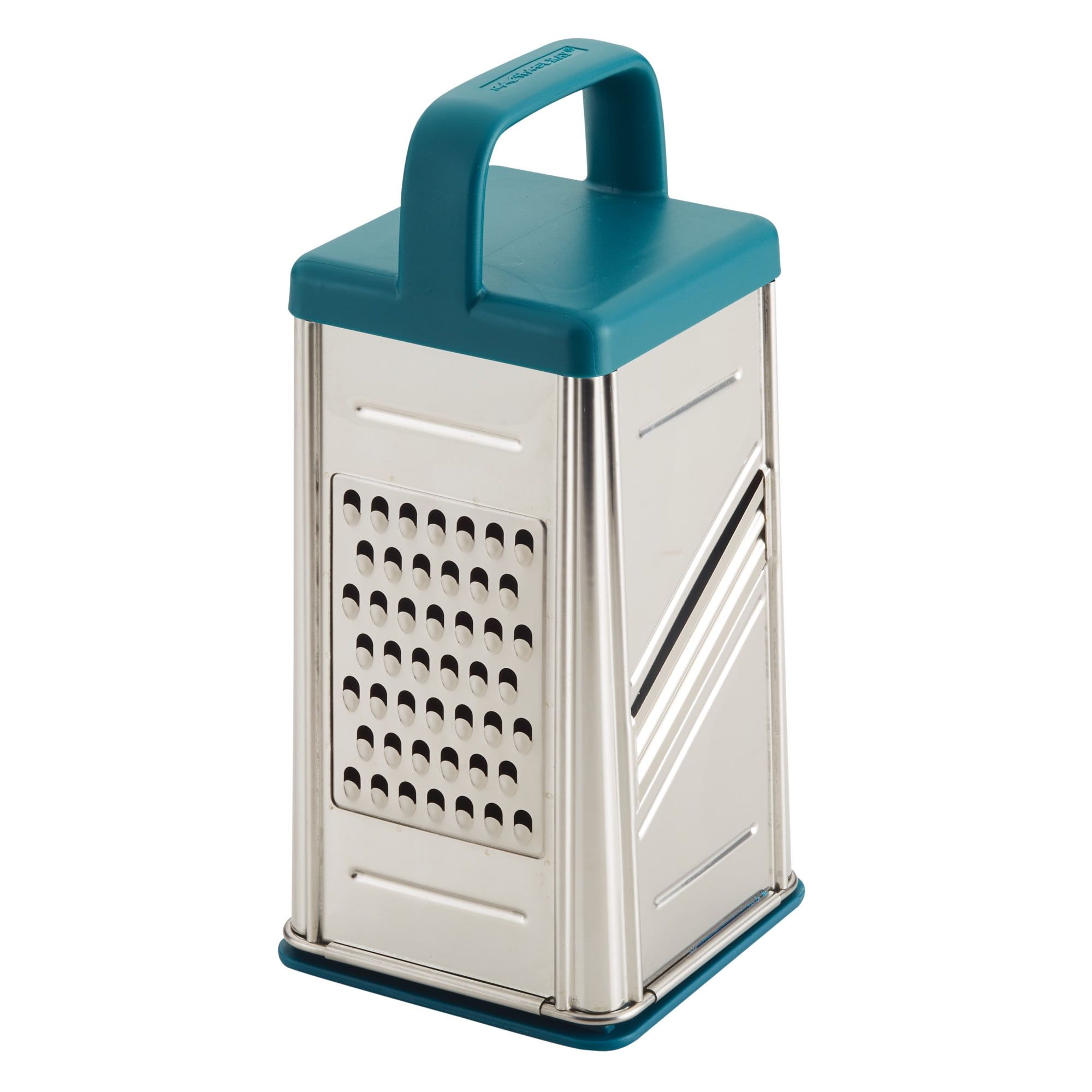 Teal Stainless Steel Box Grater with Container