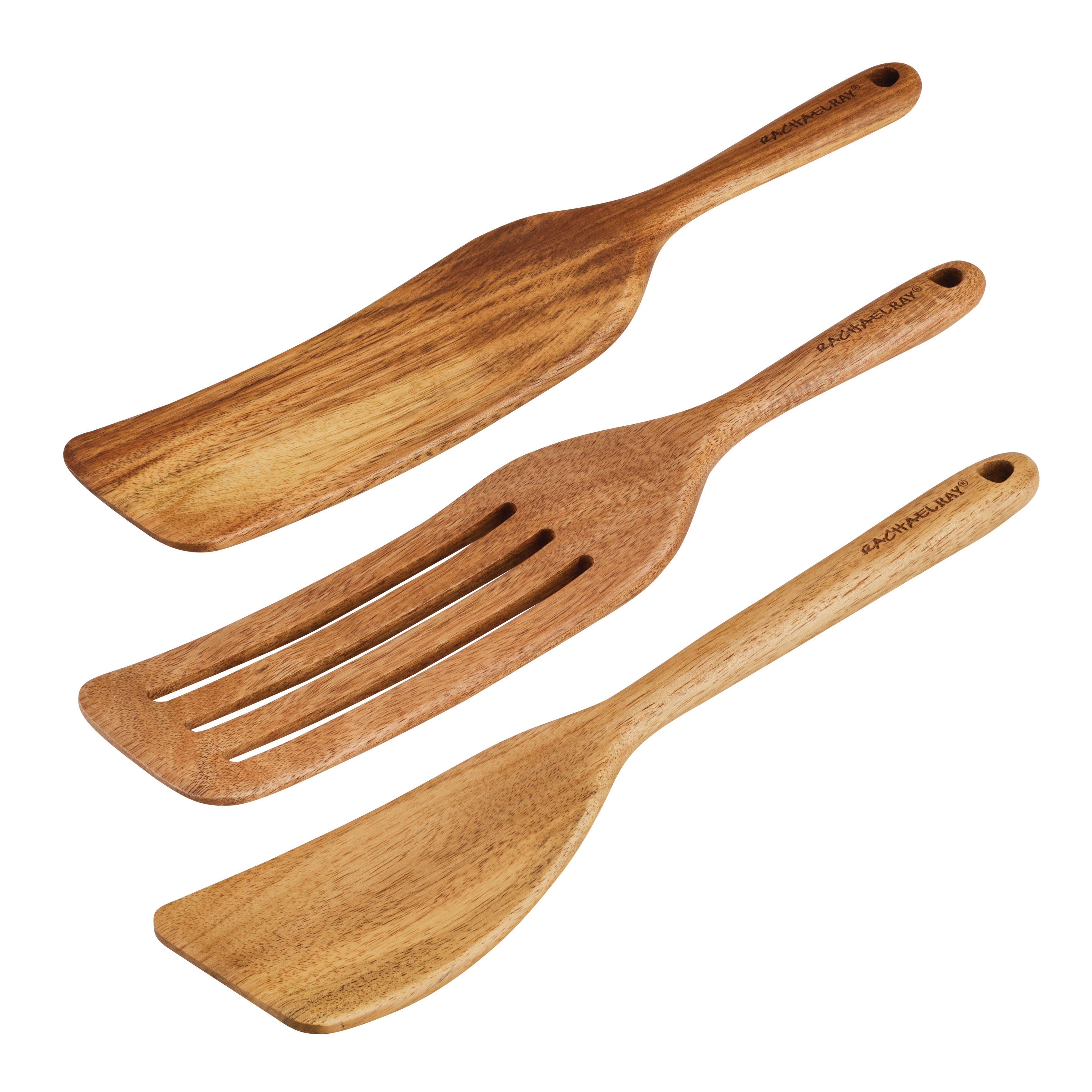 Acacia Wood 3-Piece Kitchen Utensil Set