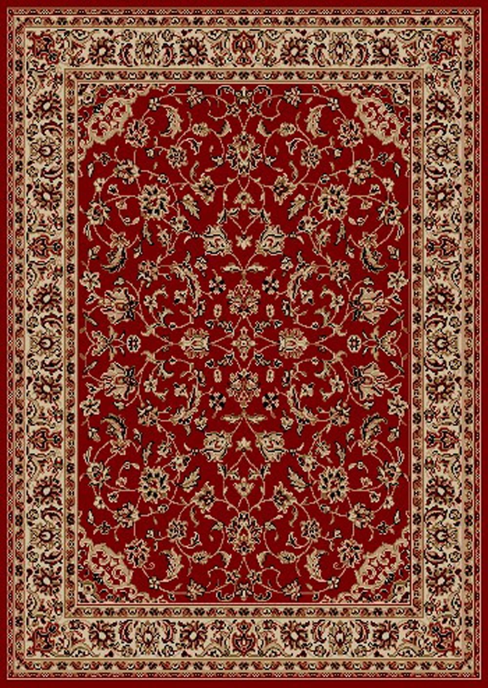 Rectangular 5' x 7' Red Synthetic Easy Care Area Rug