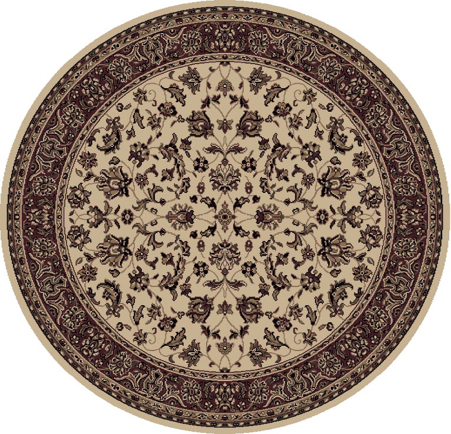 Castello Ivory Elegance 5'3" Round Synthetic Area Rug