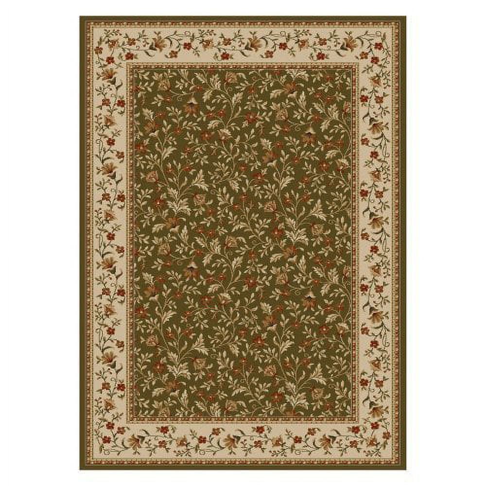 Sage Green Synthetic Floral Runner Rug 2'2" x 7'7"