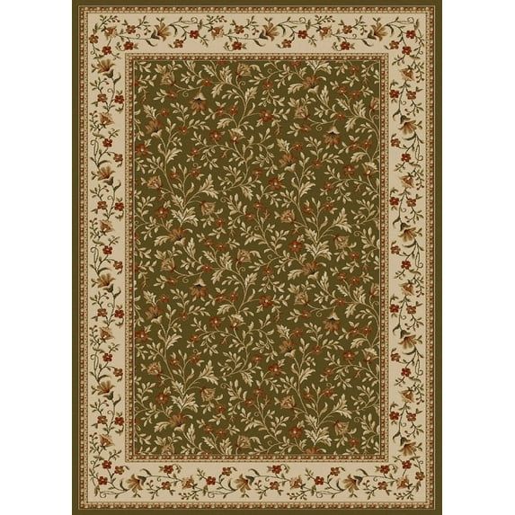 Sage Green Synthetic Reversible Rectangular Area Rug 5' x 7'