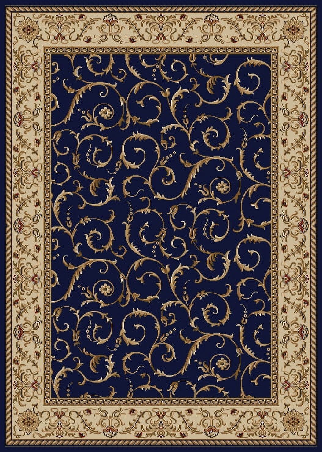 Como Navy Blue Easy-Care Synthetic Runner Rug 2' x 8'