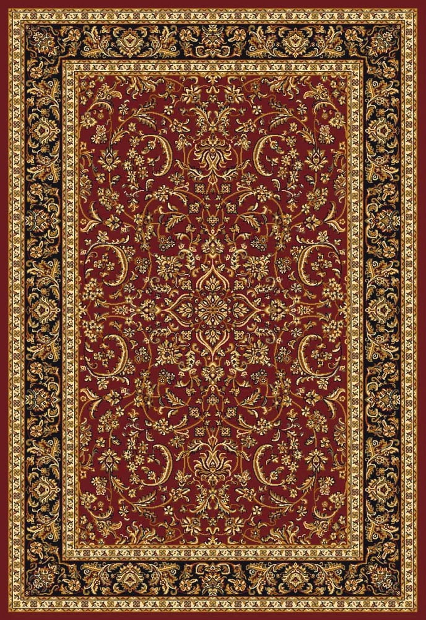 Elegant Burgundy Reversible Synthetic Area Rug 65" x 99"