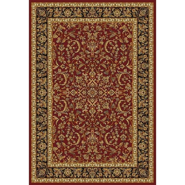 Elegant Burgundy Reversible Synthetic Area Rug 65" x 99"