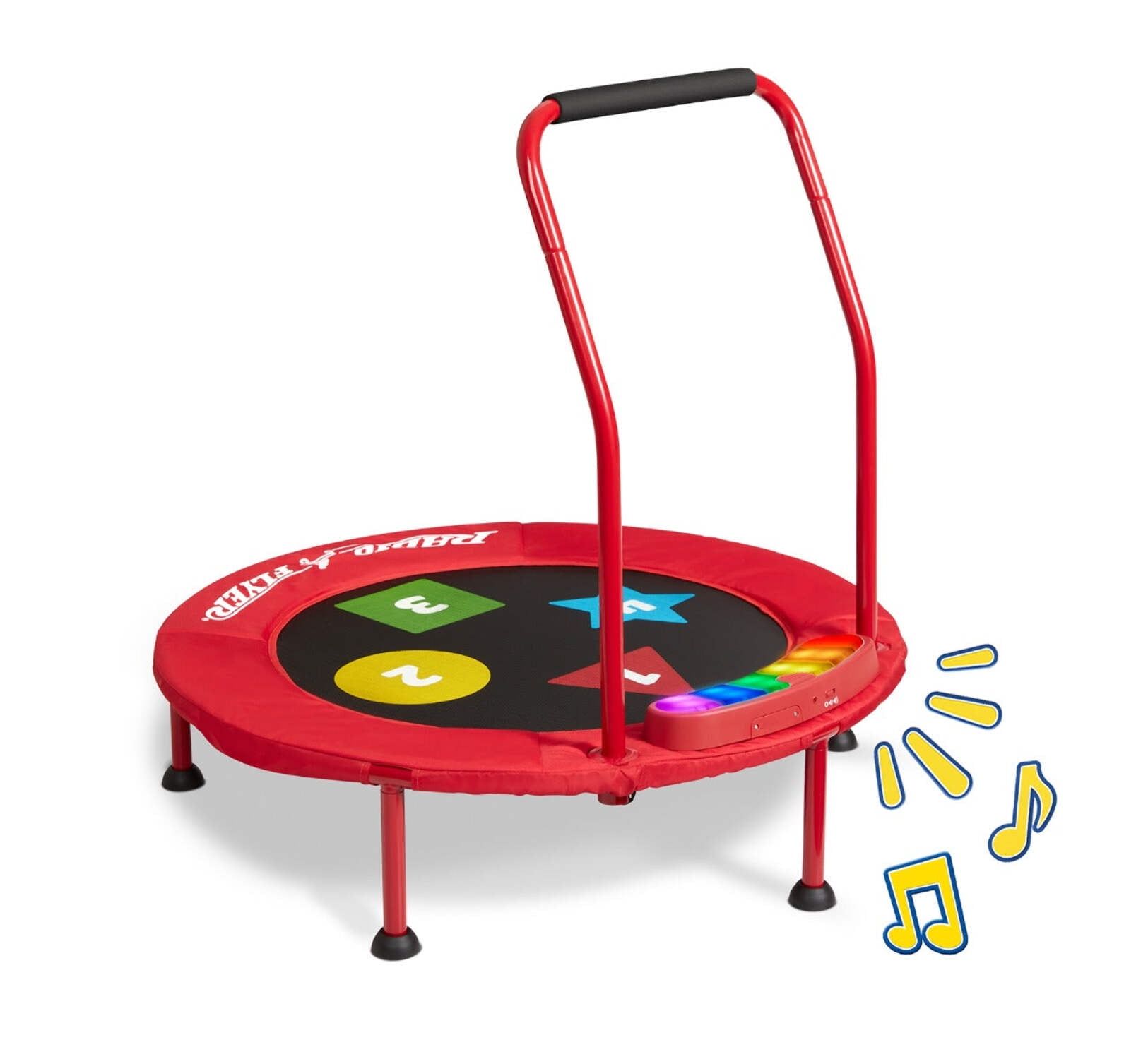 Interactive Red Kids' Trampoline with Lights and Sounds