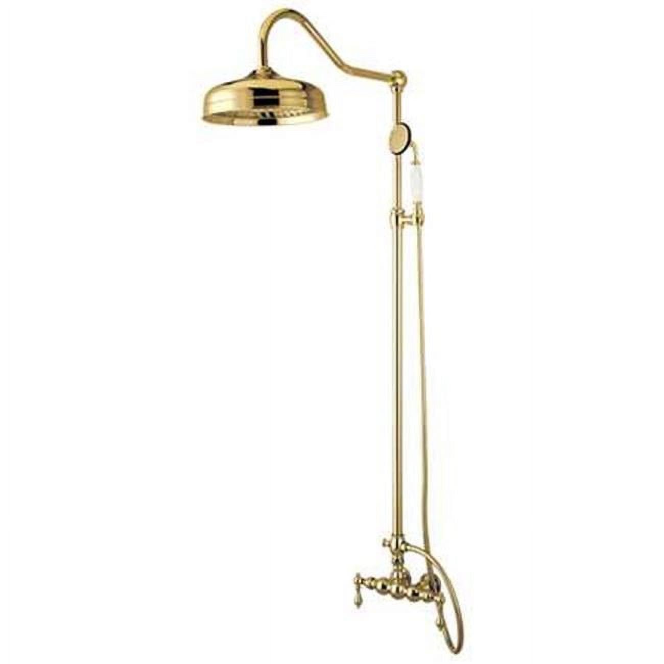 Taiwanese Traditional Polished Brass Adjustable Rain Shower Set